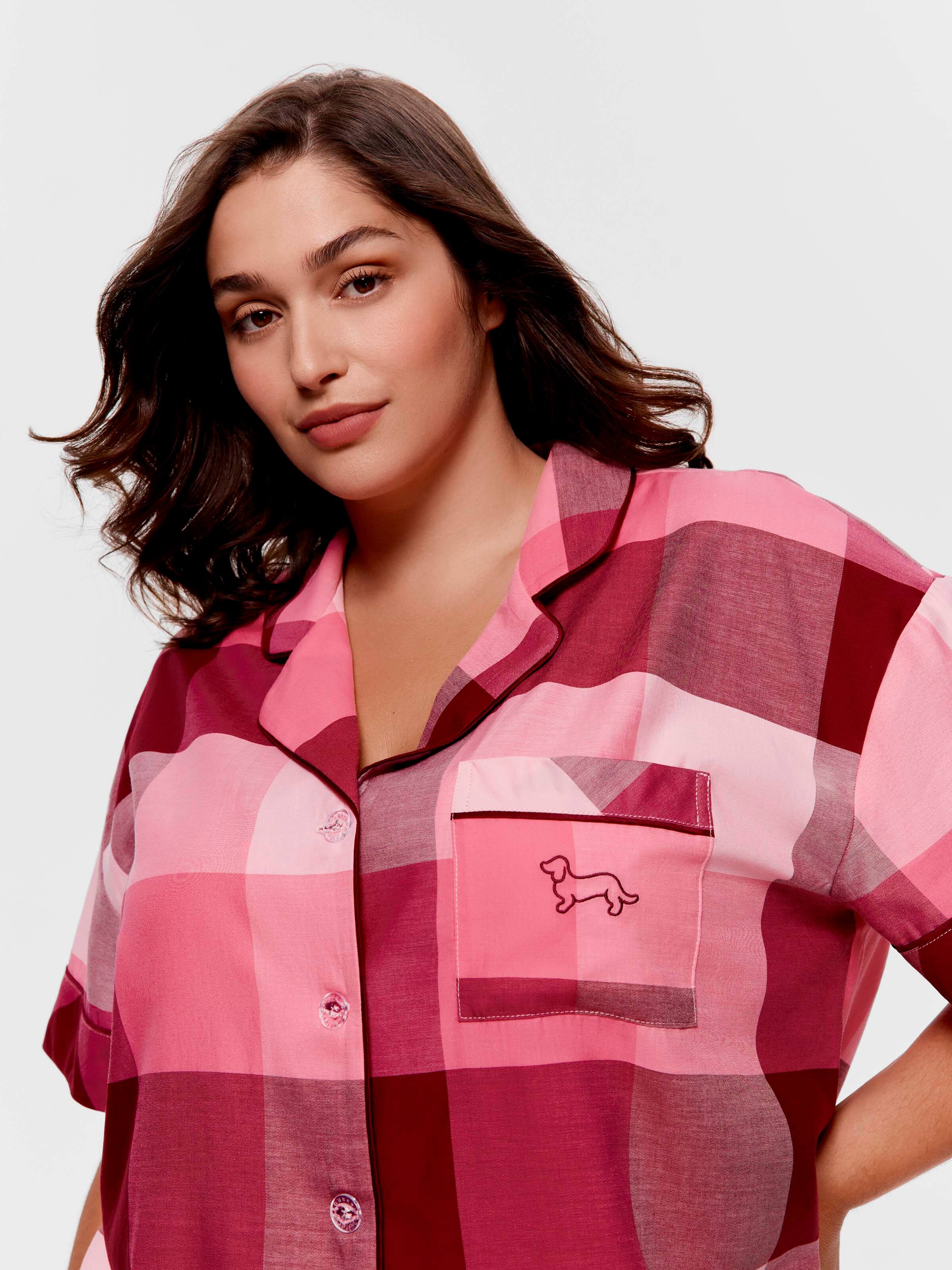 P.A. Plus Wine Buffalo Check 100% Cotton Pj Set