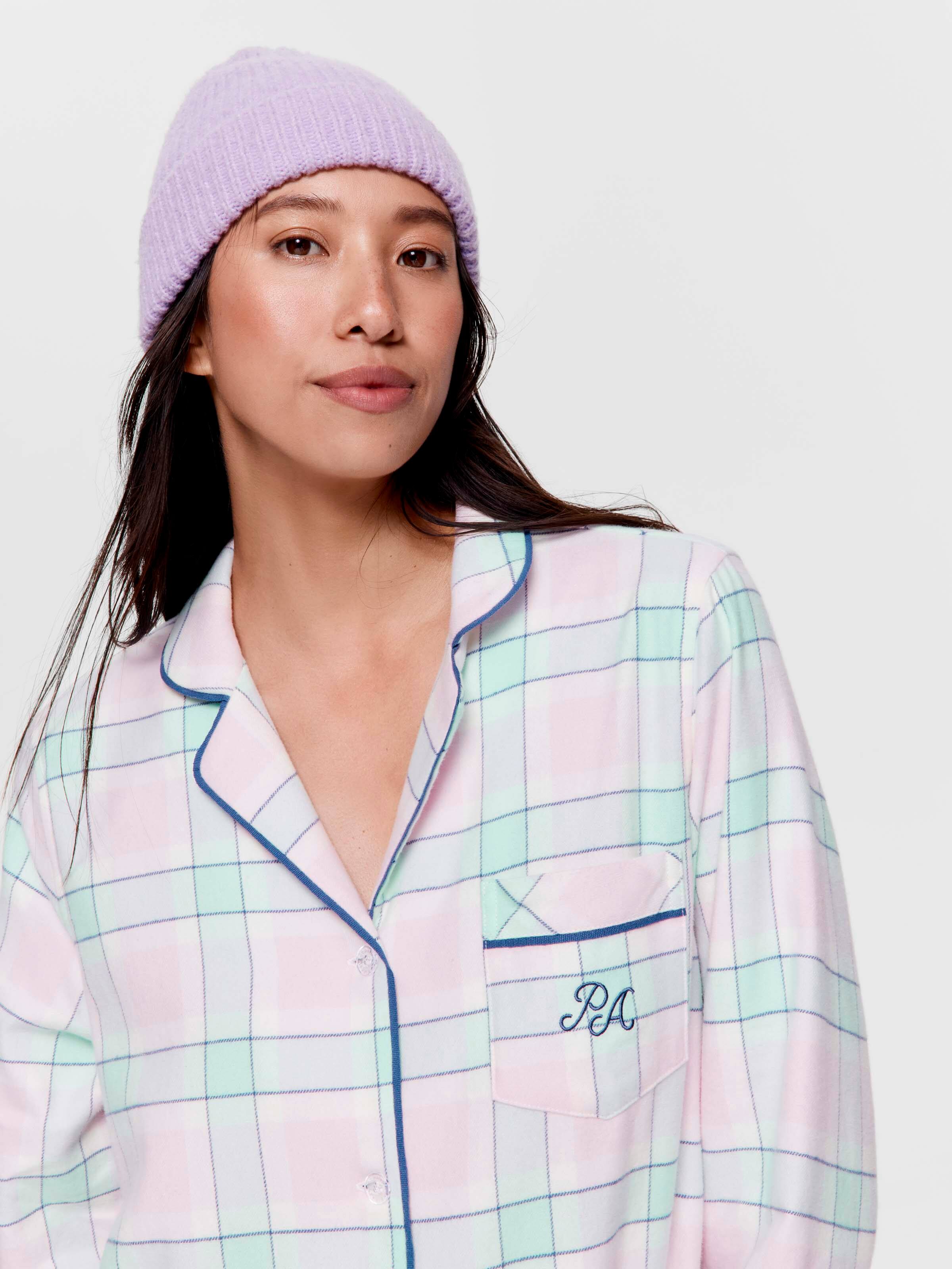 Mint Check 100% Cotton Flannelette Nightshirt