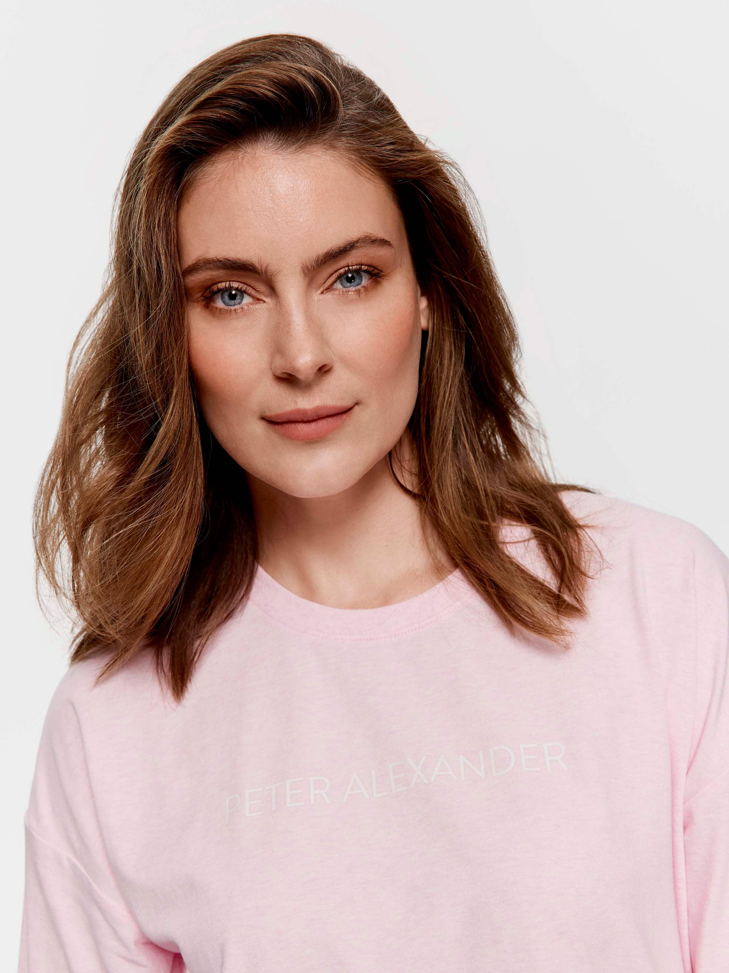 Pink Marle Oversized Long Sleeve Top