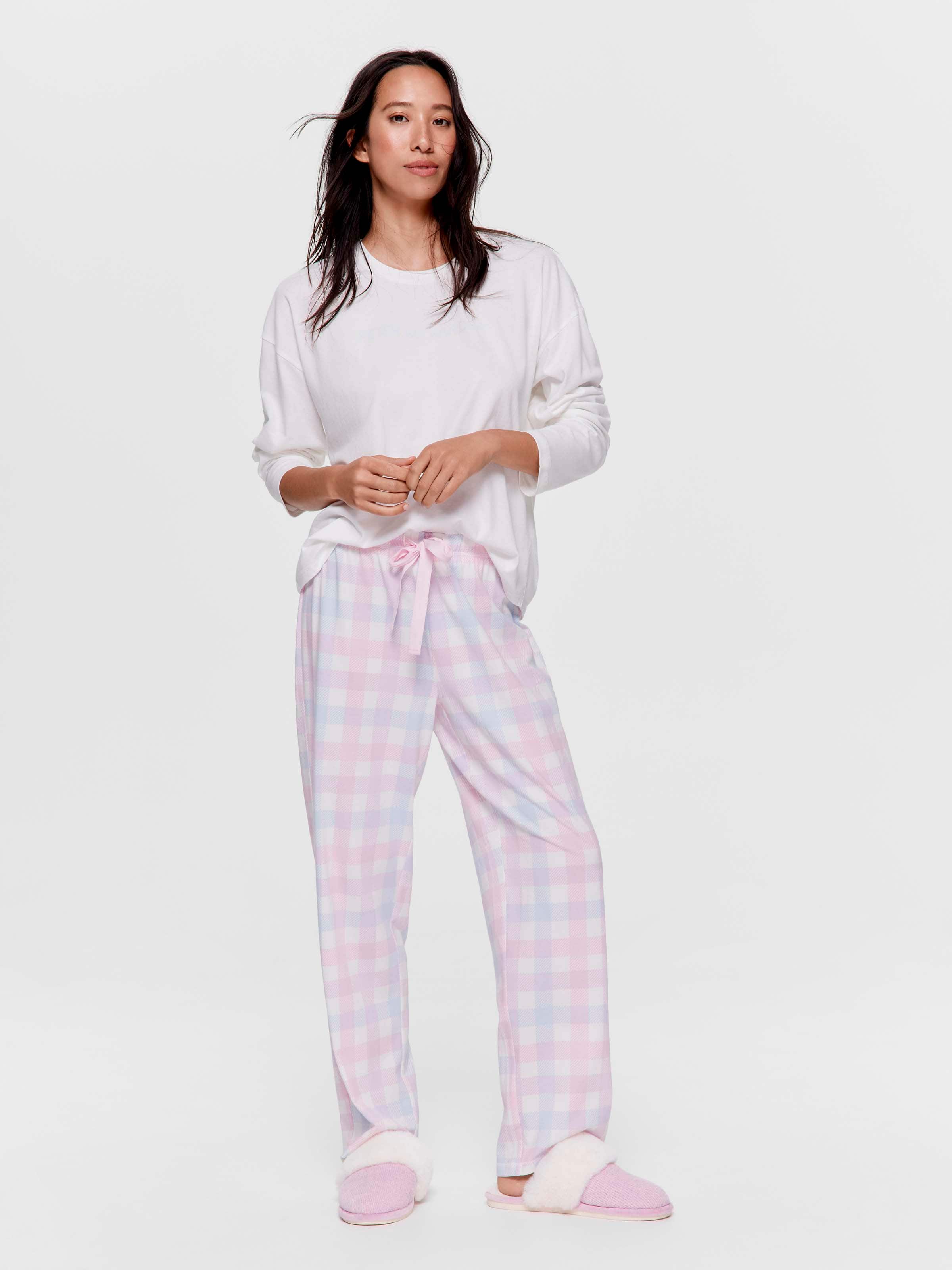 Pastel Gingham Tapered Pj Pant