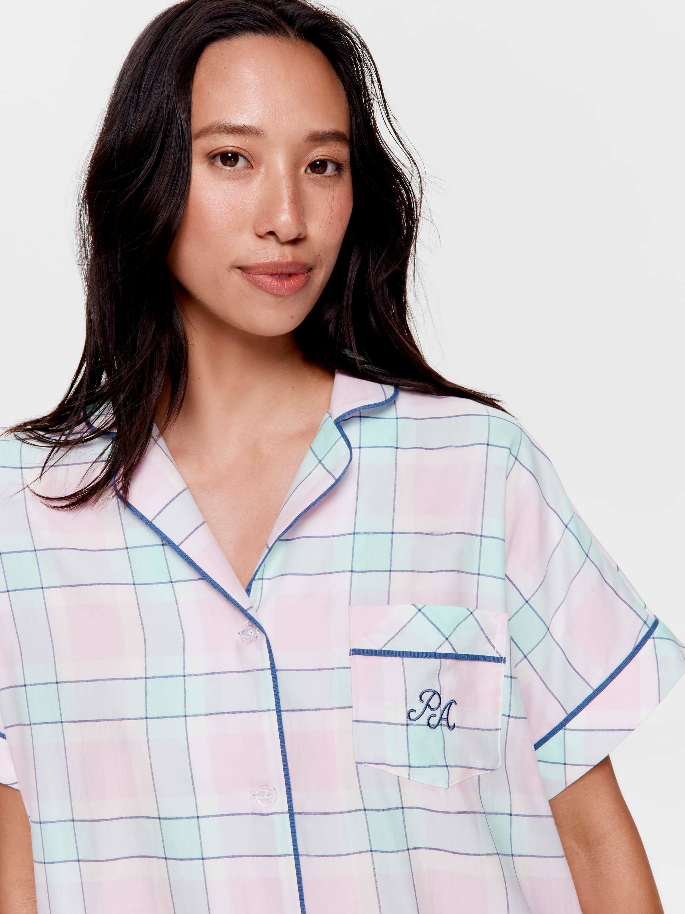 Mint Check 100% Cotton Nightshirt