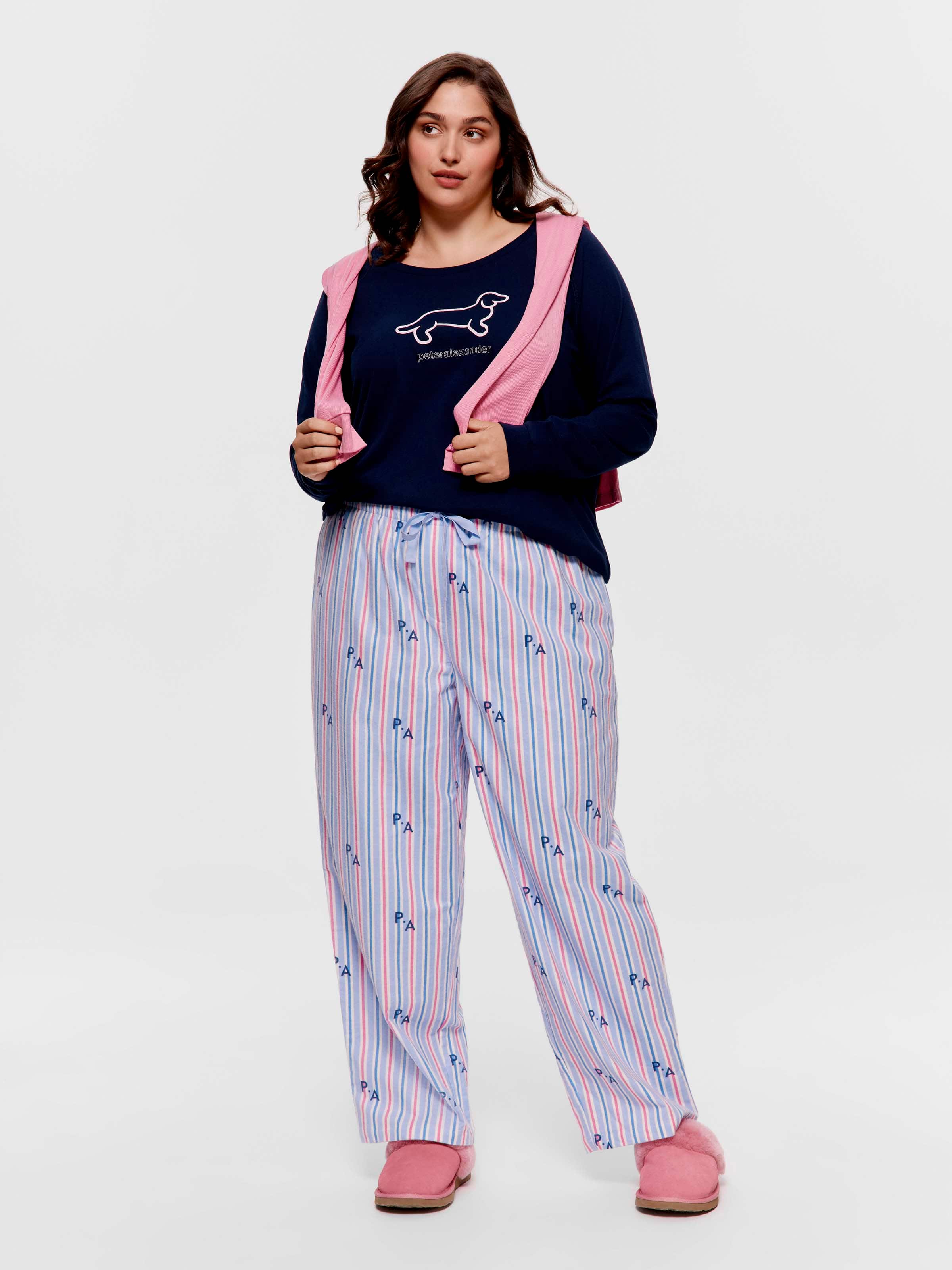 P.A. Plus Stripe 100% Cotton Flannelette Classic Pj Pant