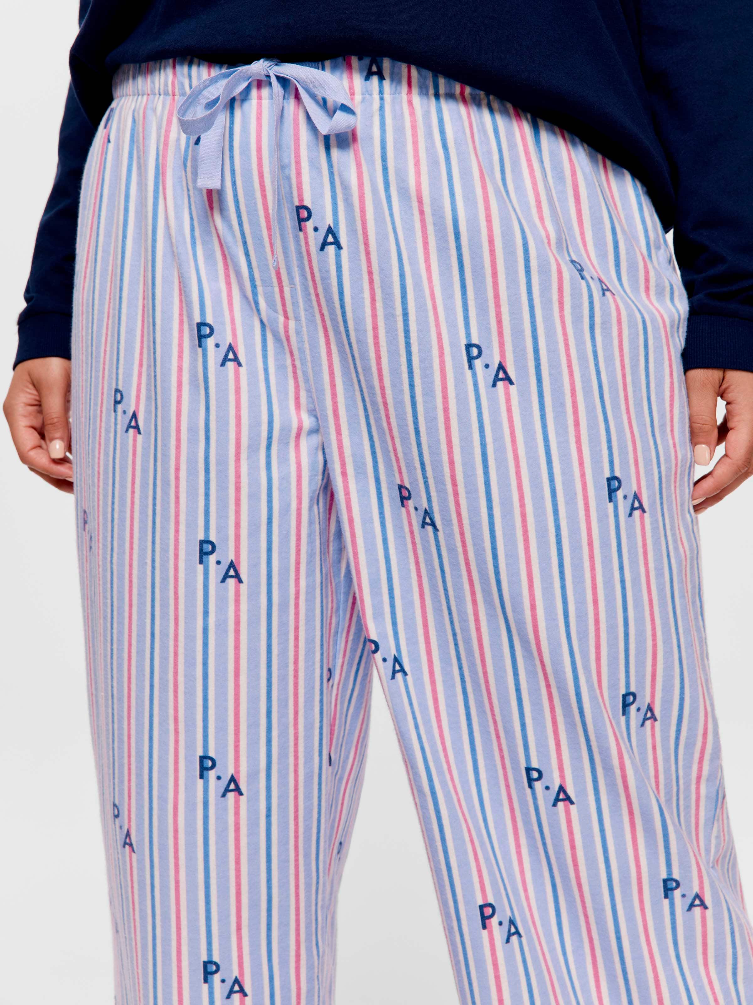 P.A. Plus Stripe 100% Cotton Flannelette Classic Pj Pant