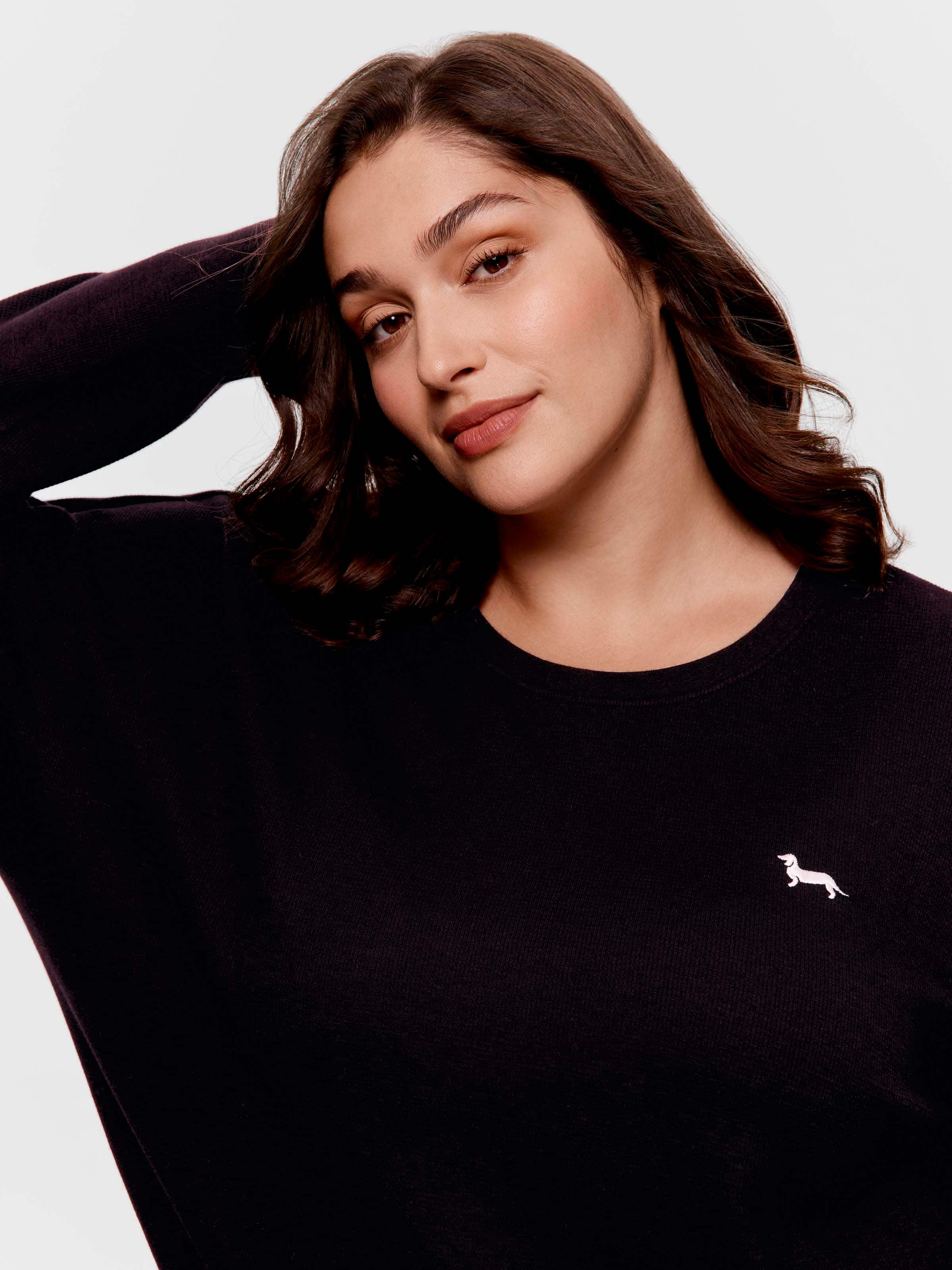 P.A. Plus Black Waffle Oversized Long Sleeve Top