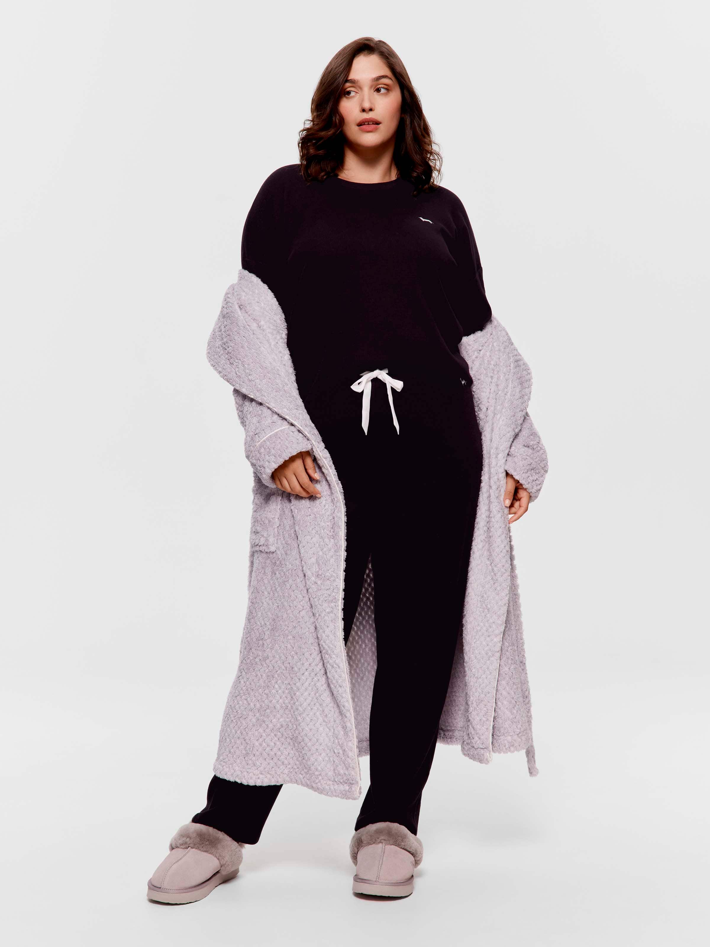 P.A. Plus Black Waffle Tapered Pj Pant