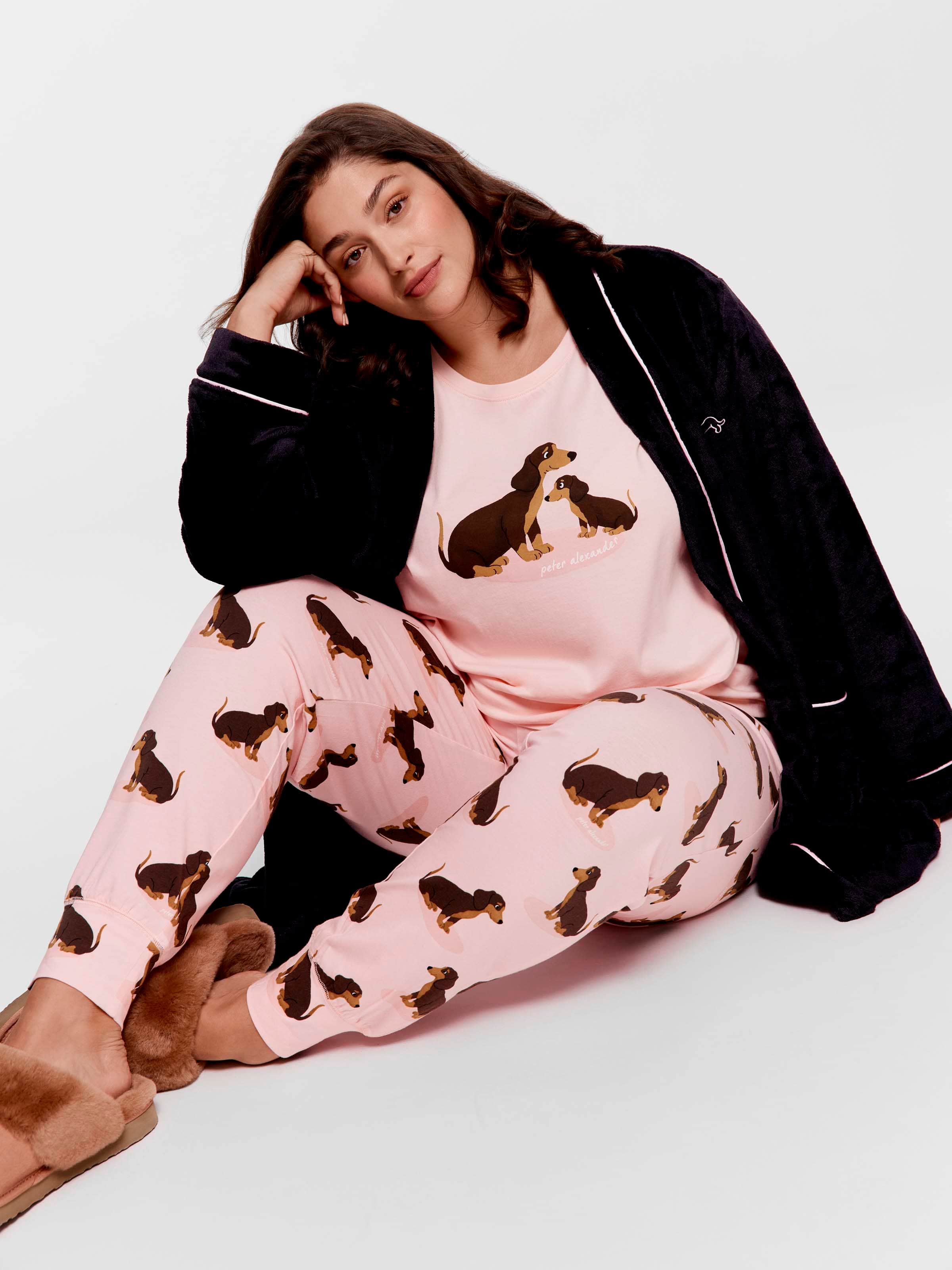 P.A. Plus Dachshund Cuddle Long Pj Set