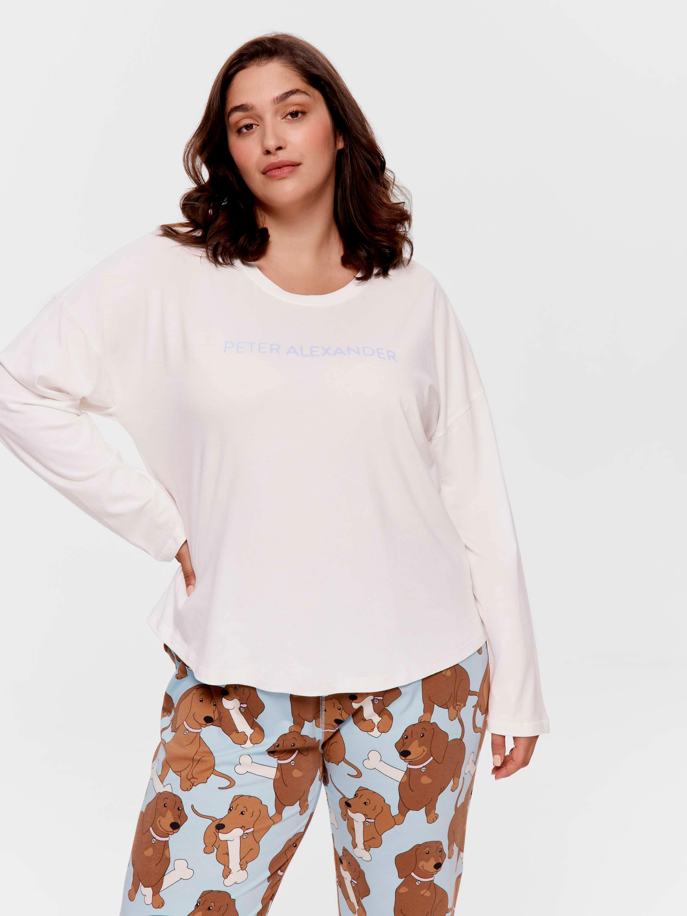 P.A. Plus Cream 100% Cotton Long Sleeve Top