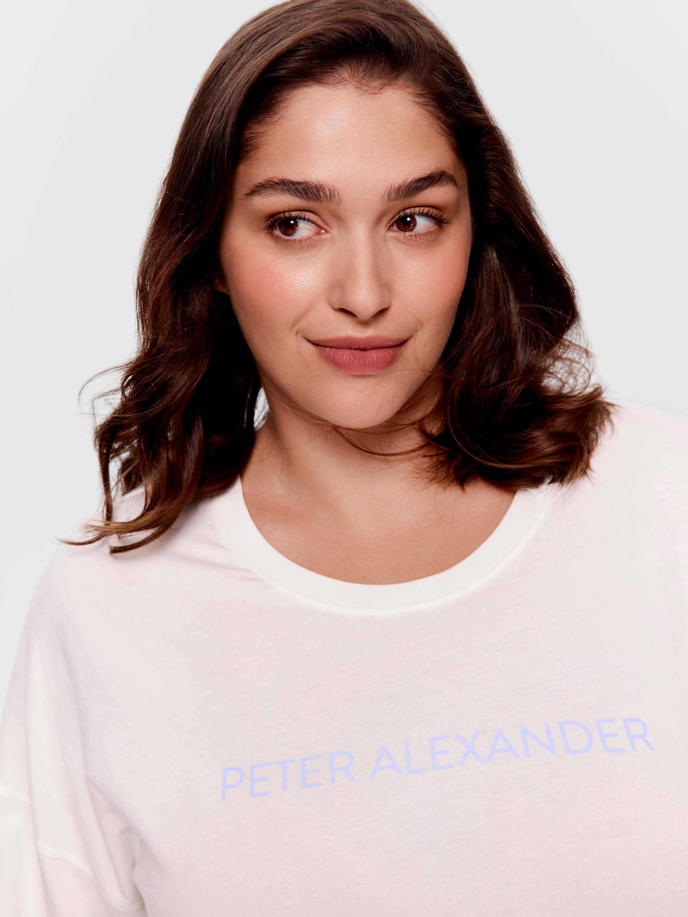 P.A. Plus Cream 100% Cotton Long Sleeve Top