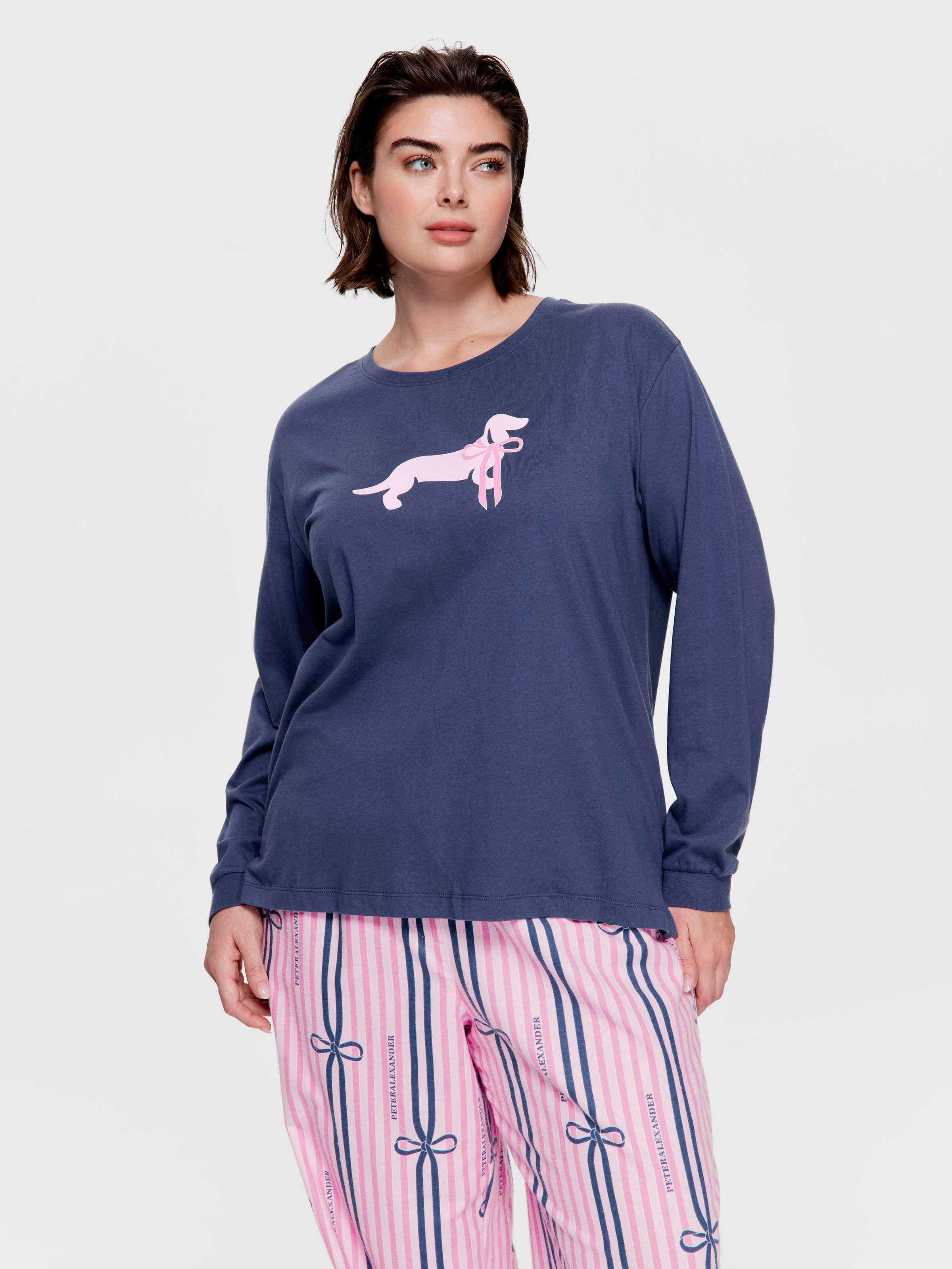 P.A. Plus Navy Penny Bow 100% Cotton Sweater