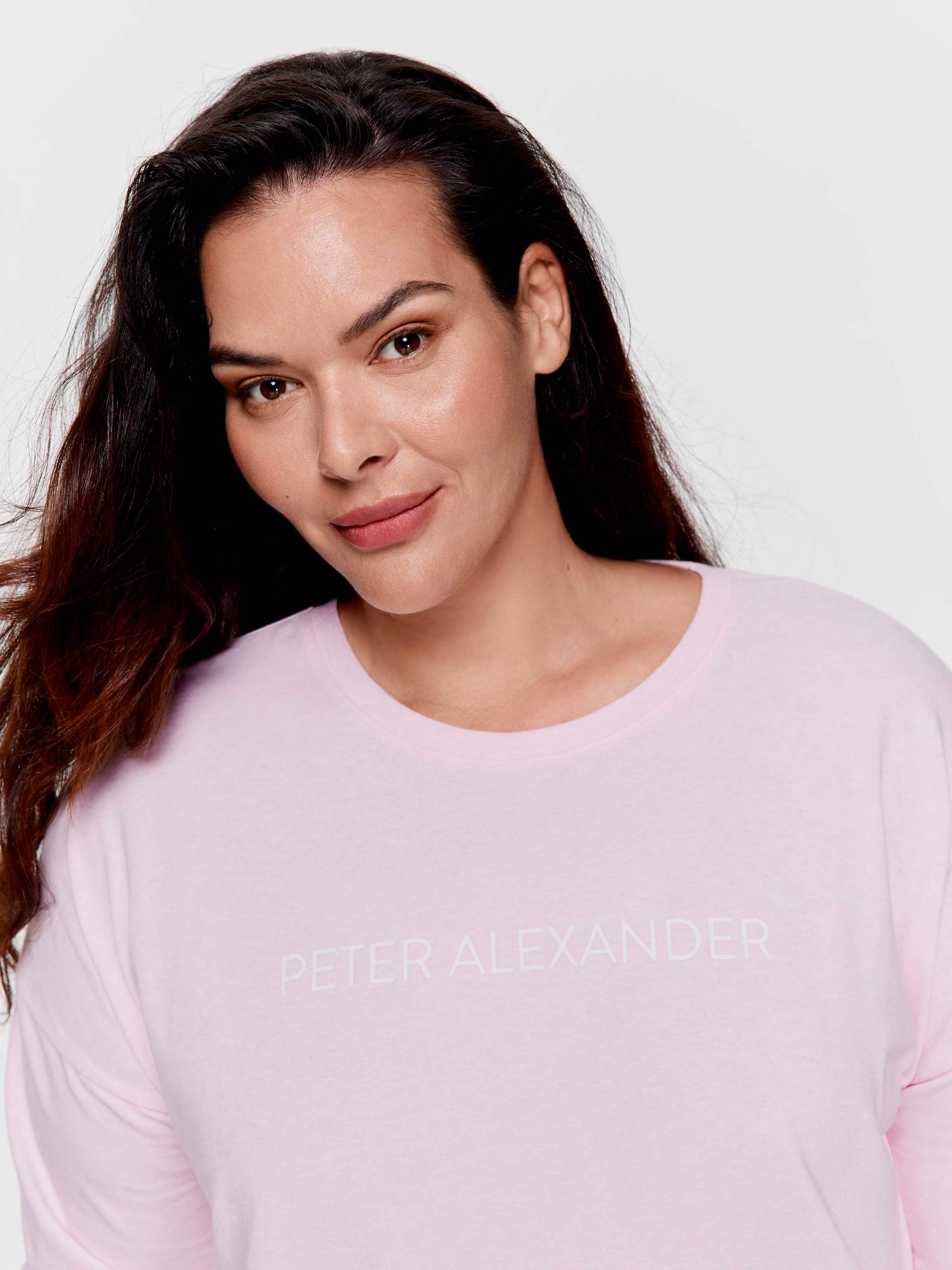 P.A. Plus Pink Marle Oversized Long Sleeve Top