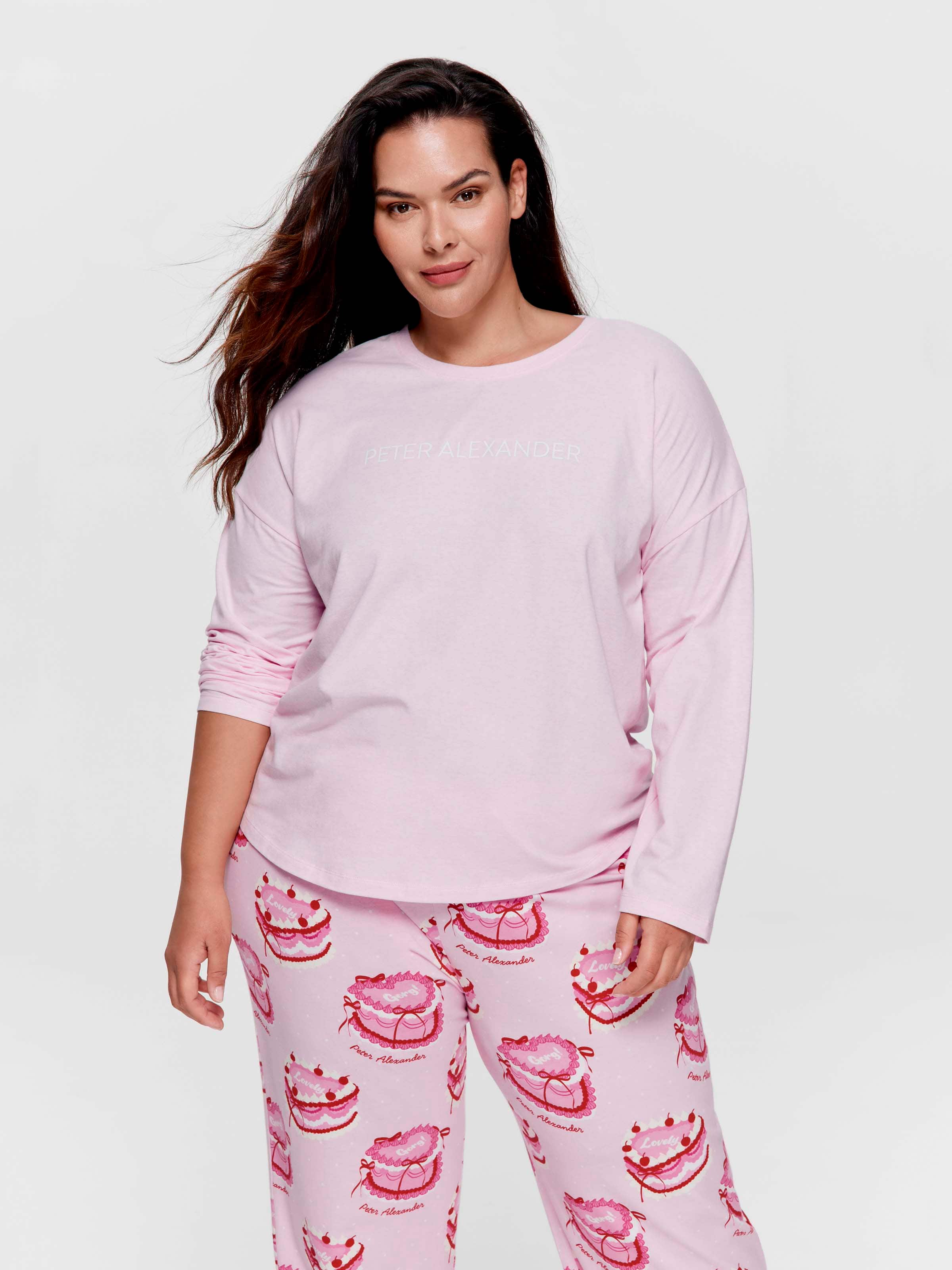 P.A. Plus Pink Marle Oversized Long Sleeve Top