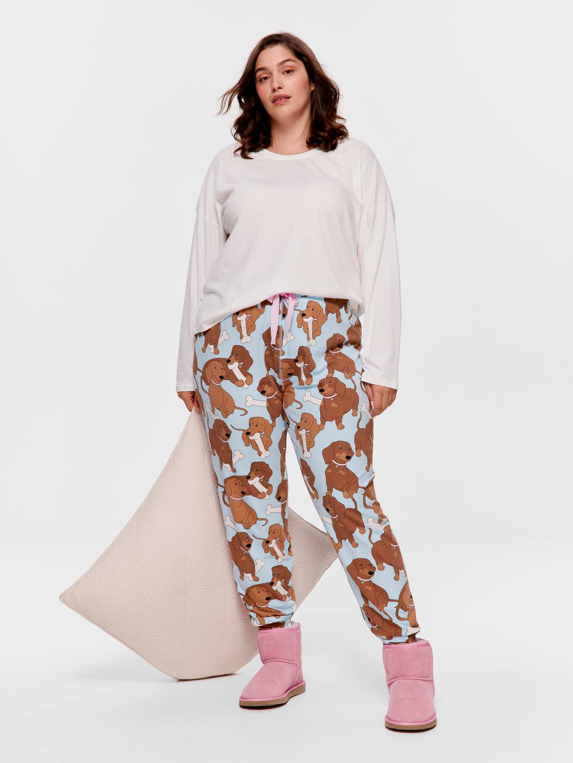 P.A. Plus Blue Dachshund Easy Pj Pant