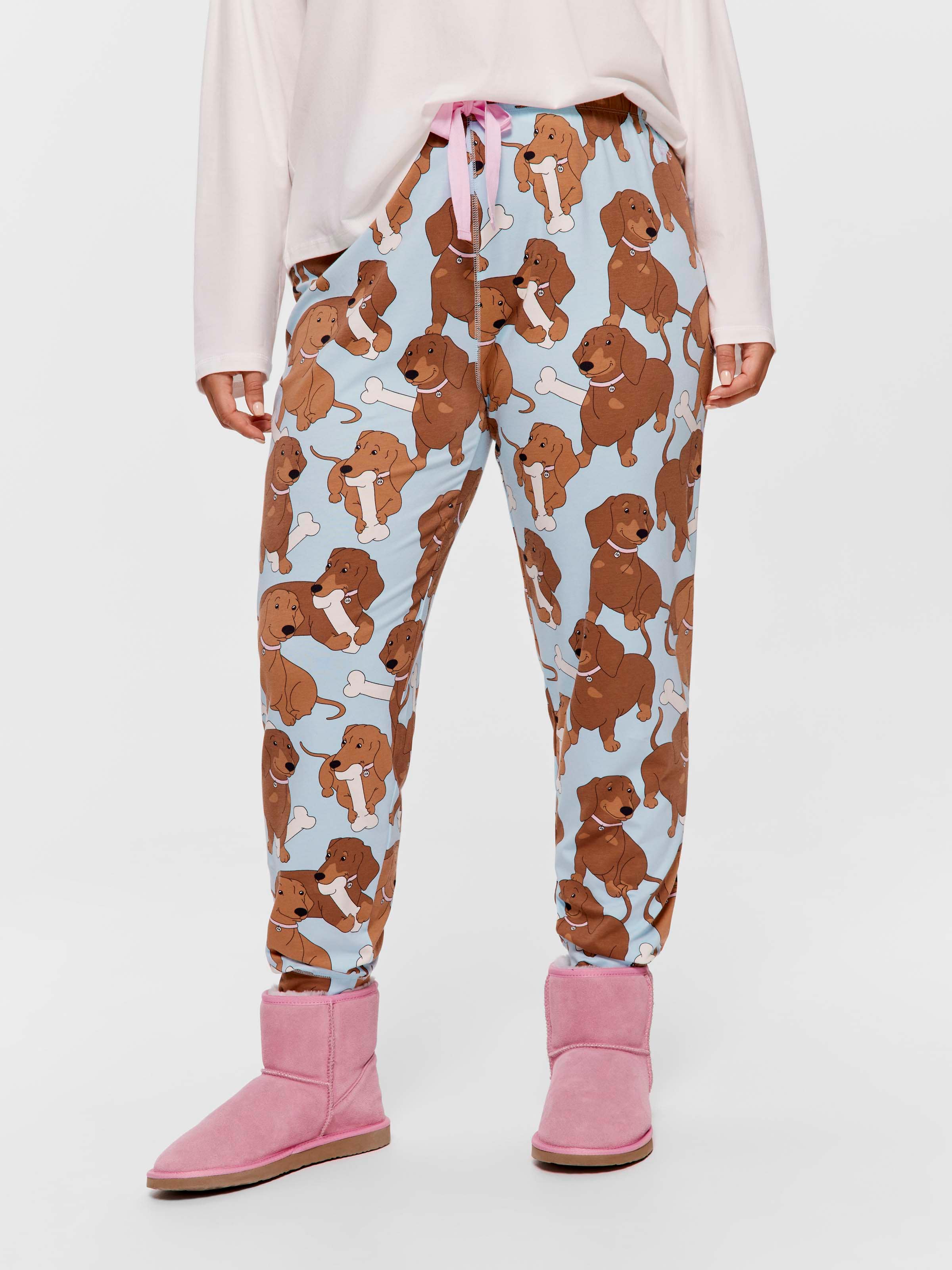 P.A. Plus Blue Dachshund Easy Pj Pant