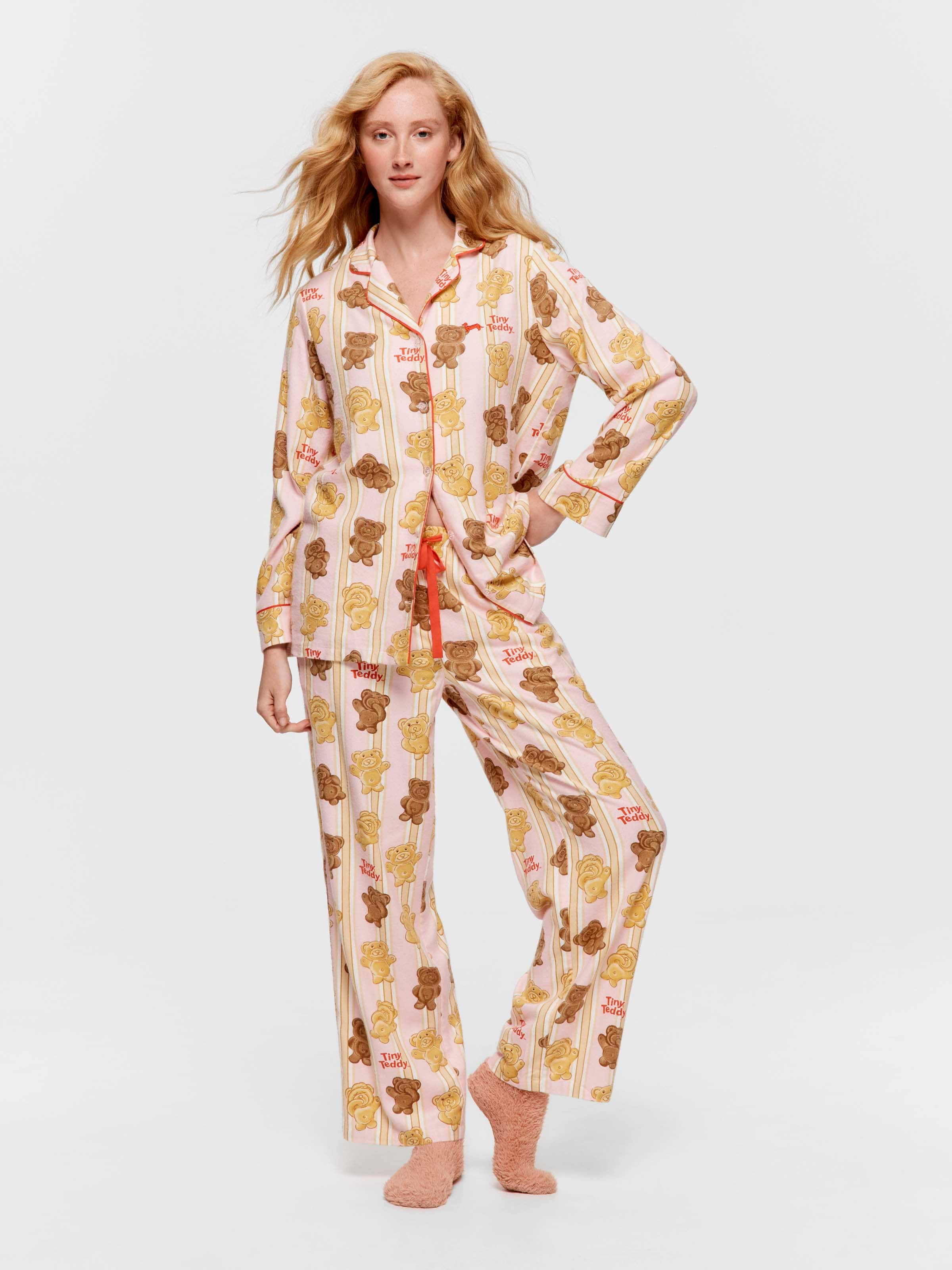 Arnott's Tiny Teddy Bamboo Flannelette Classic Pj Set