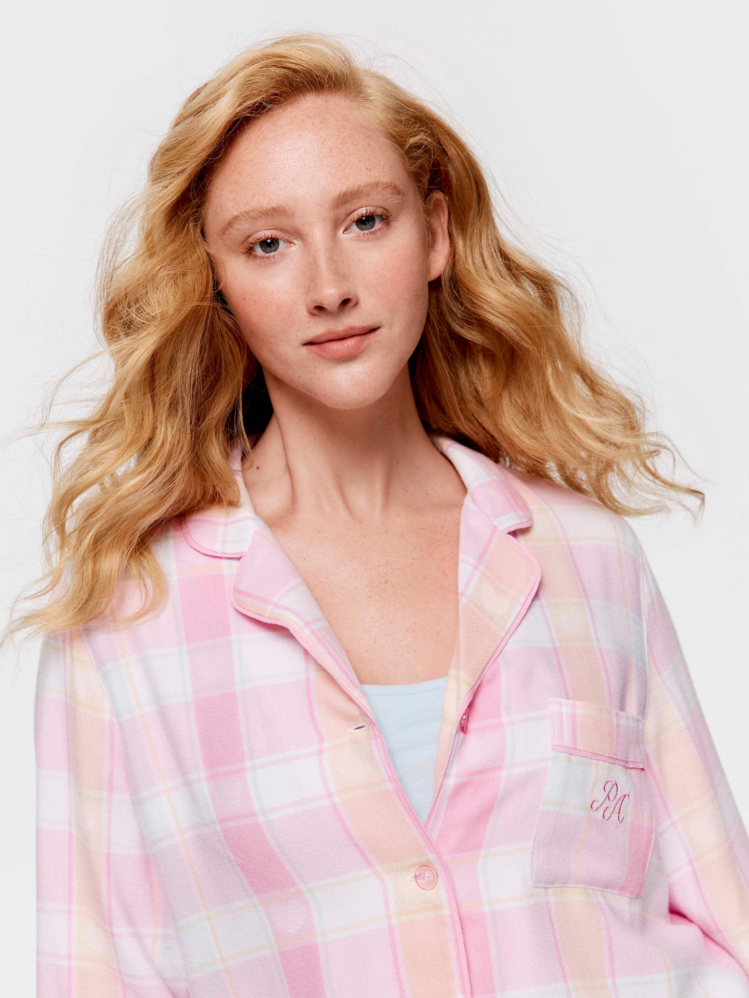Heart Check Bamboo Flannelette Classic Pj Set