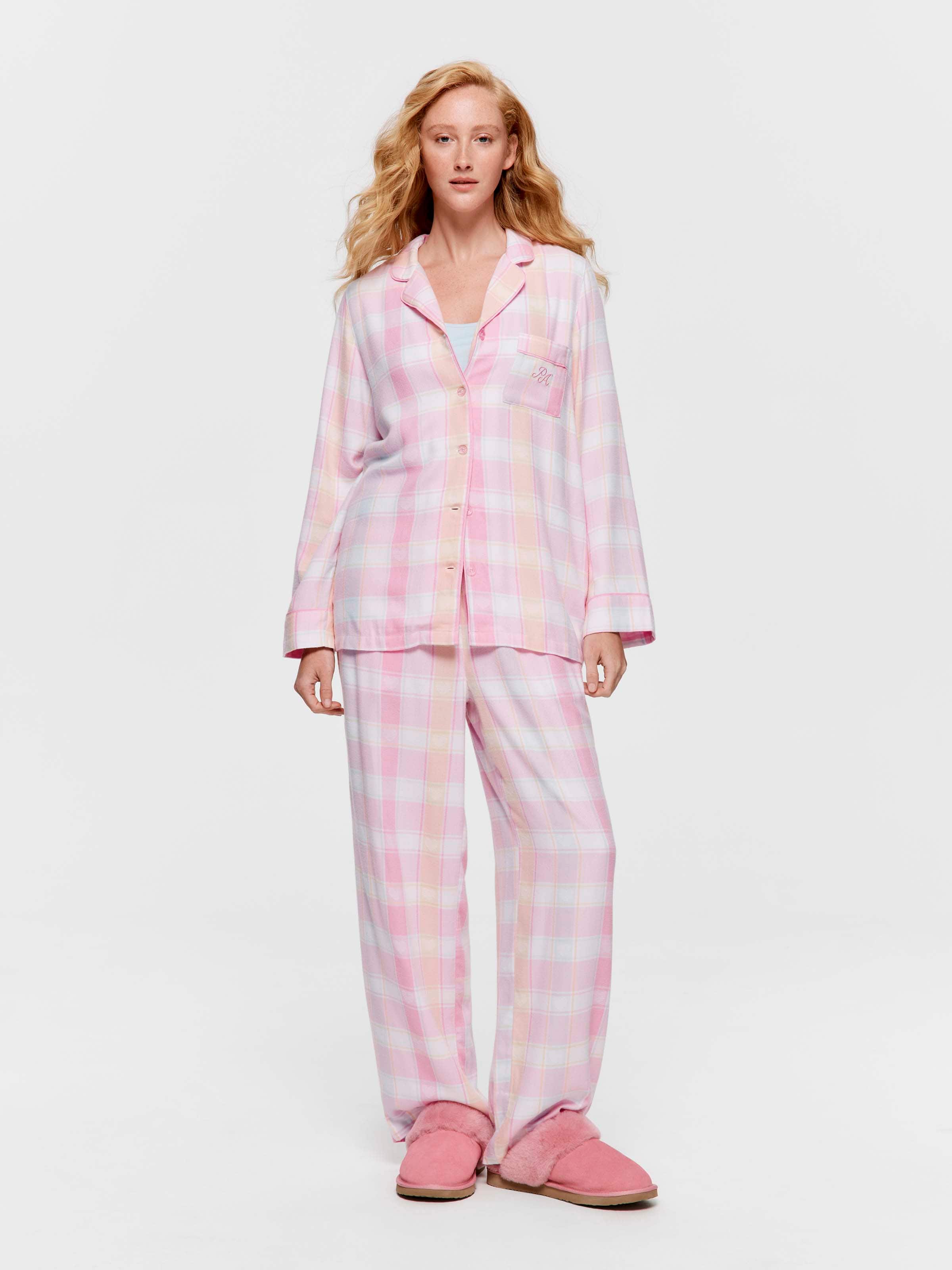 Heart Check Bamboo Flannelette Classic Pj Set