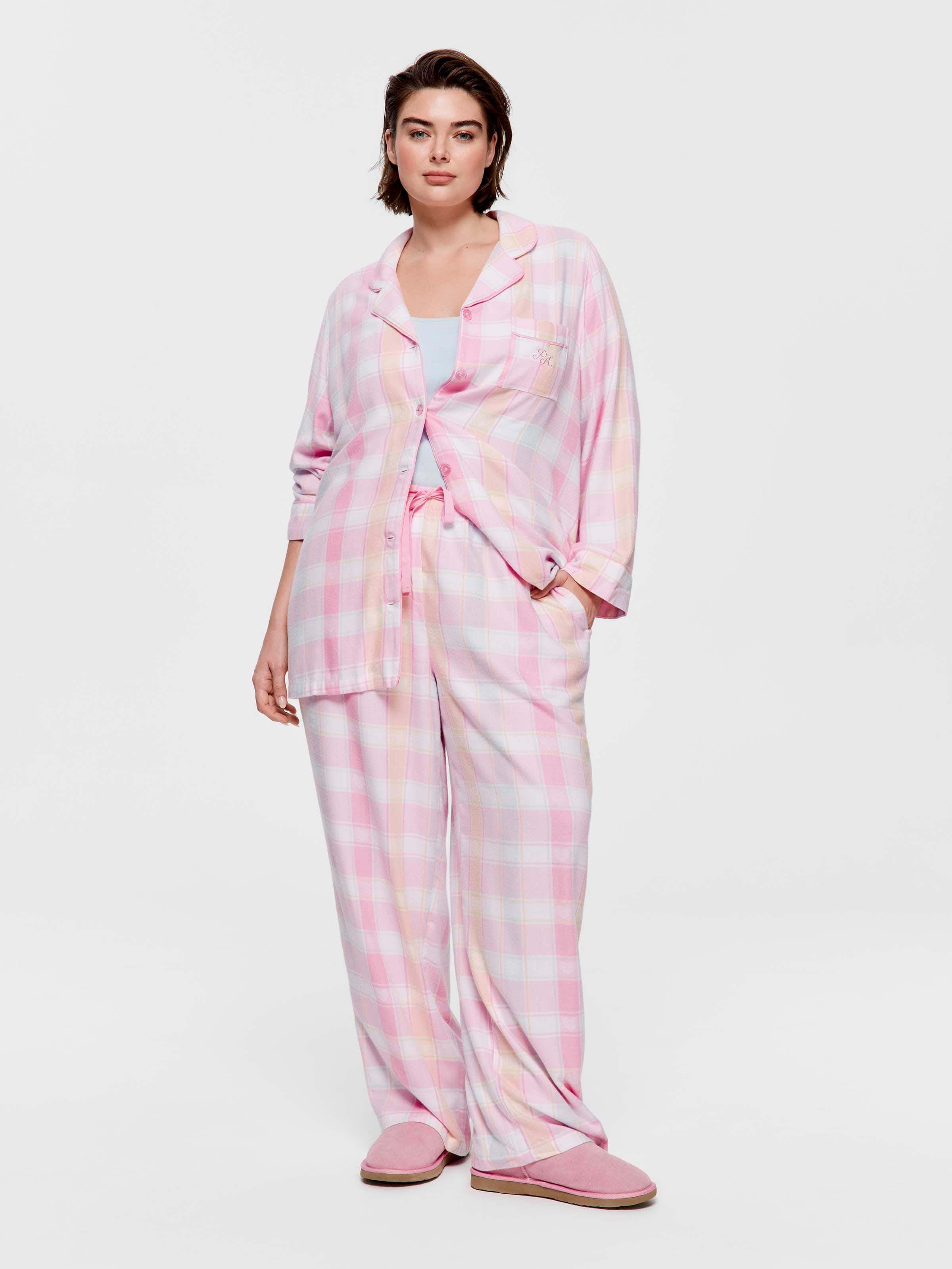 P.A. Plus Heart Check Bamboo Flannelette Classic Pj Set