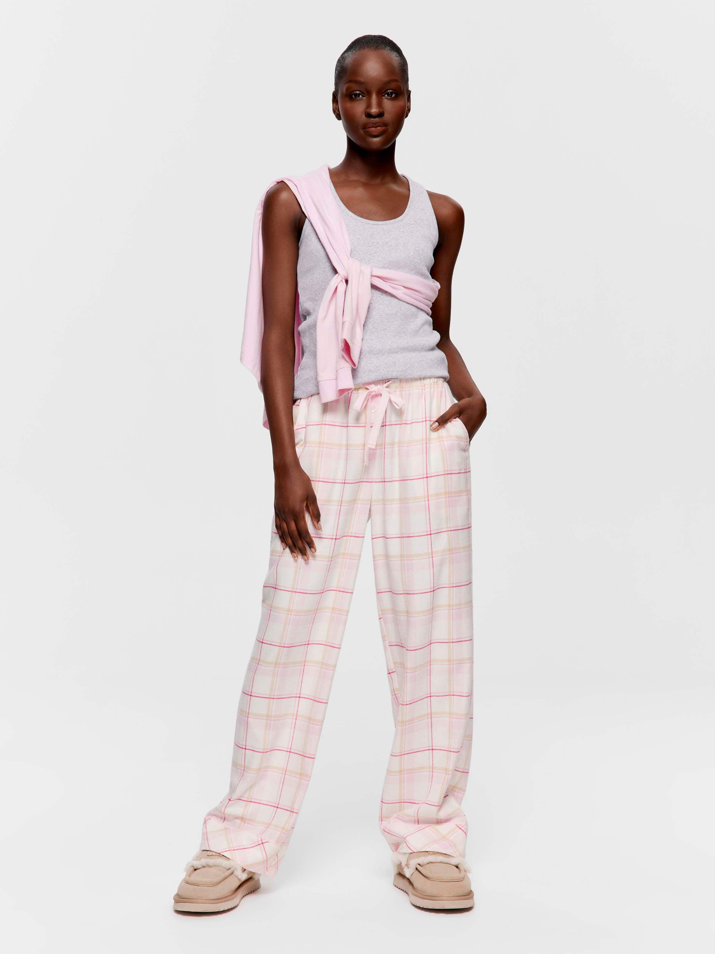 Biscuit Check 100% Cotton Flannelette Classic Pj Pant