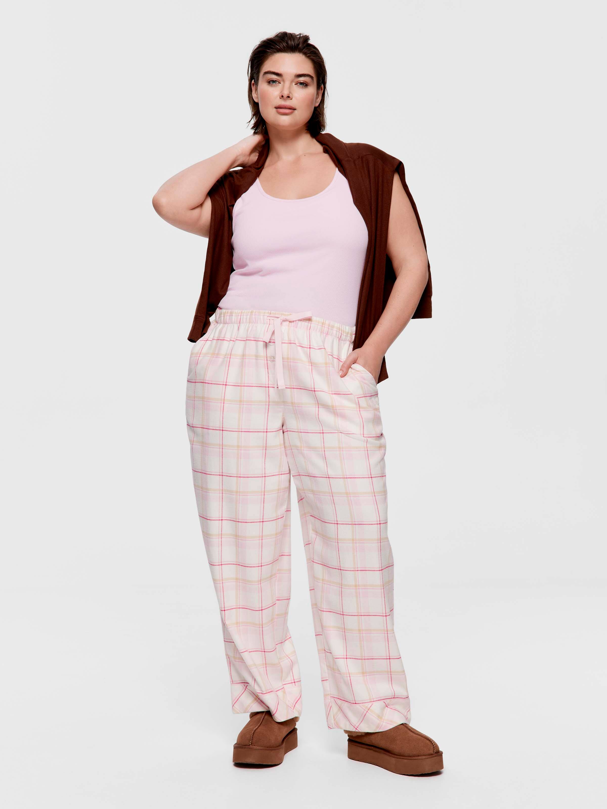 P.A. Plus Biscuit Check 100% Cotton Flannelette Classic Pj Pant