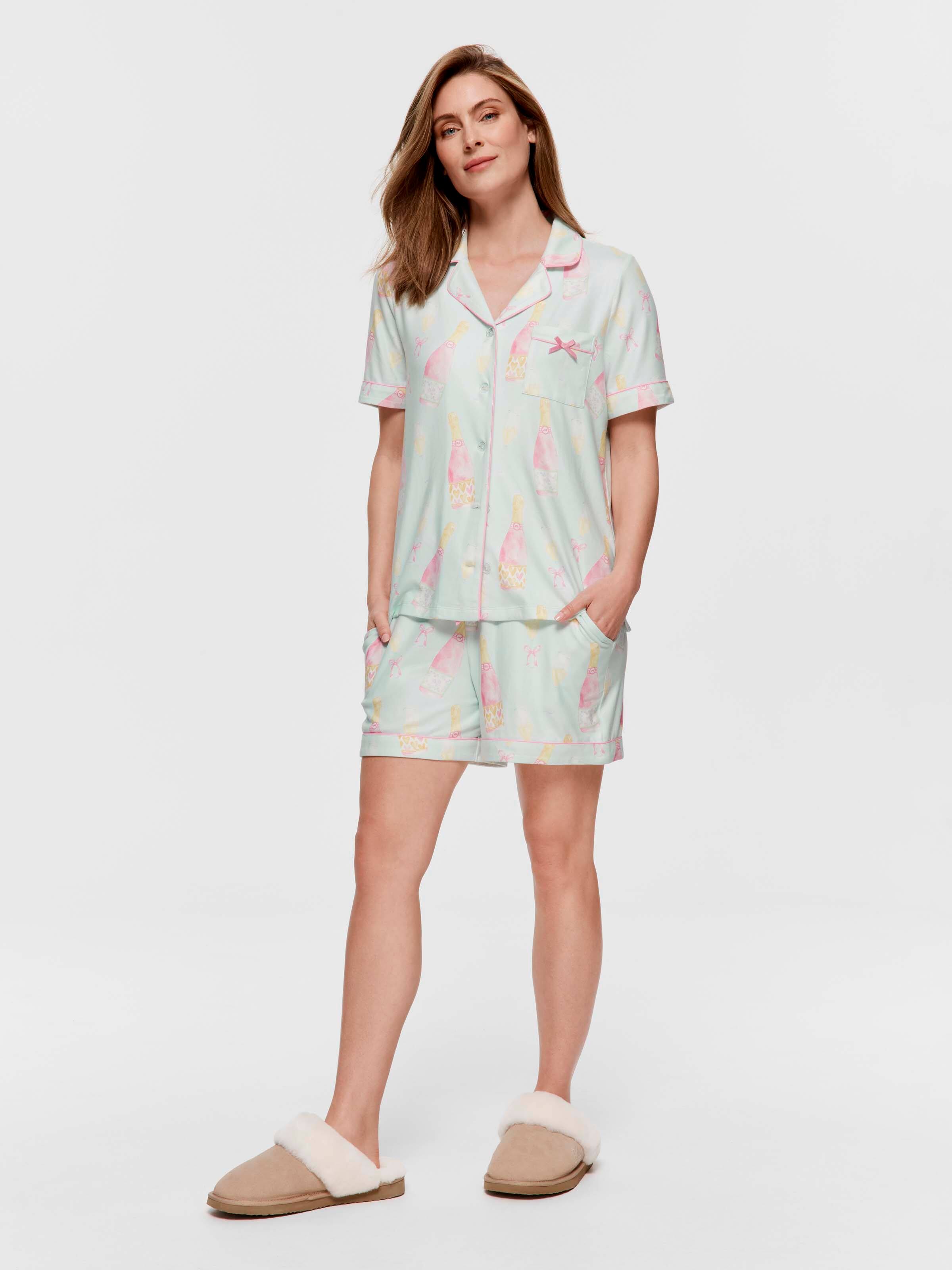 Champagne Time Plush Shortie Pj Set