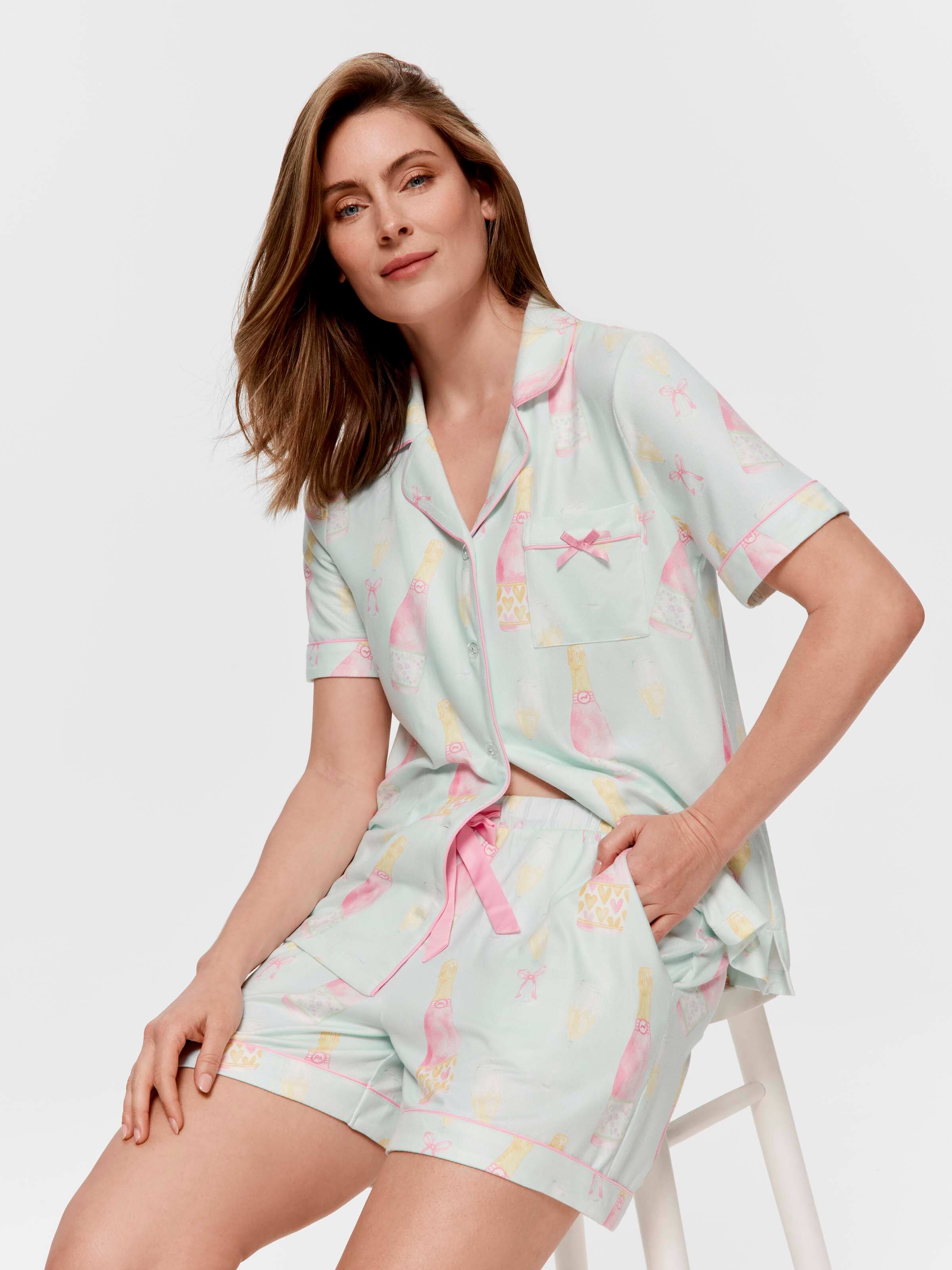 Champagne Time Plush Shortie Pj Set