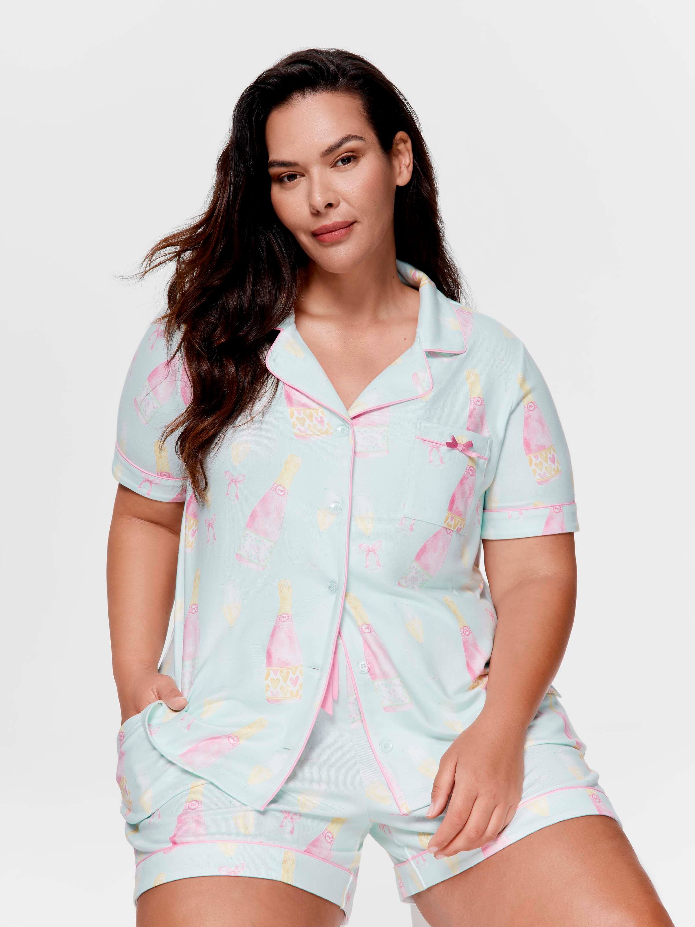 P.A. Plus Champagne Time Plush Shortie Pj Set