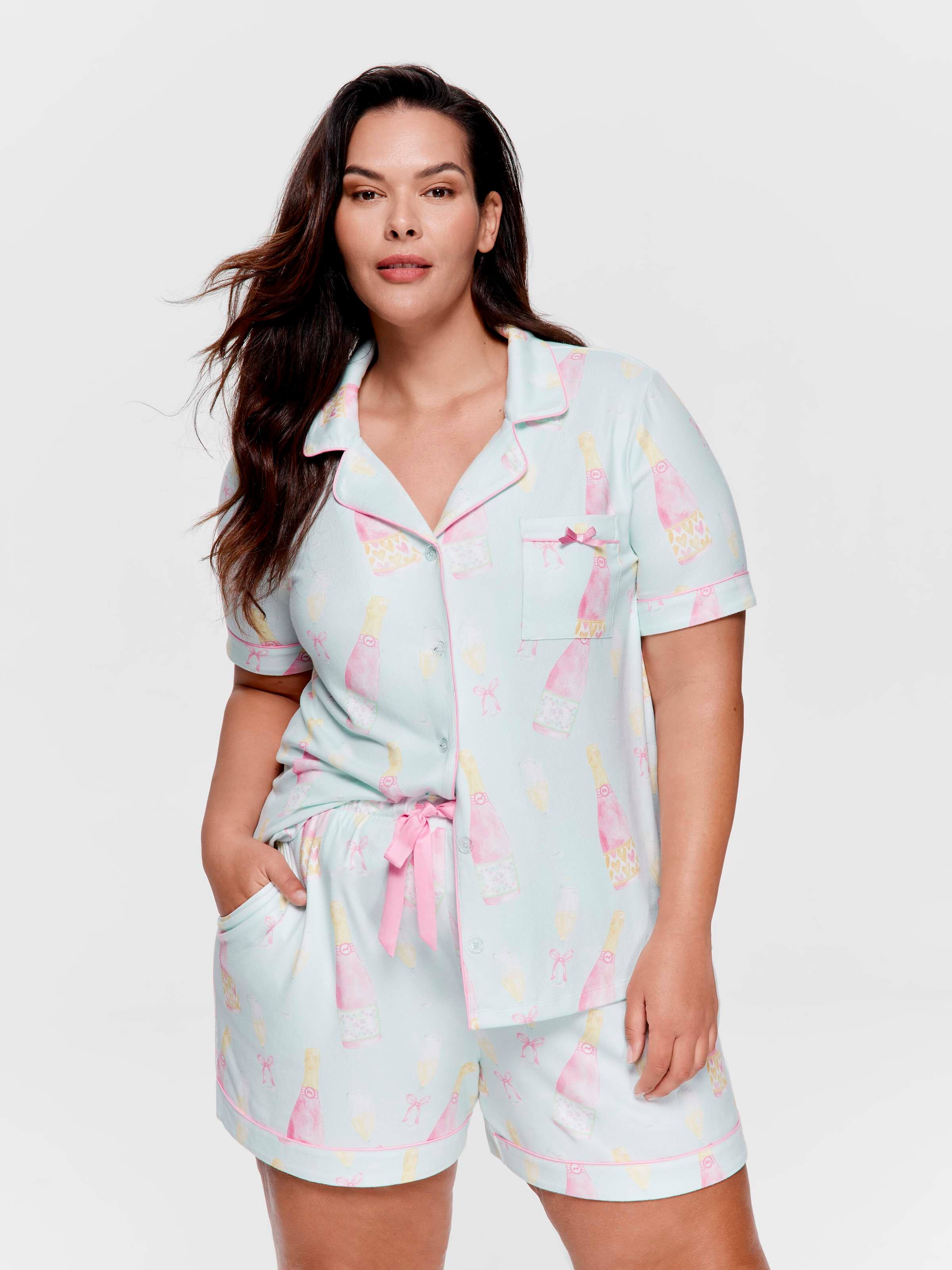 P.A. Plus Champagne Time Plush Shortie Pj Set