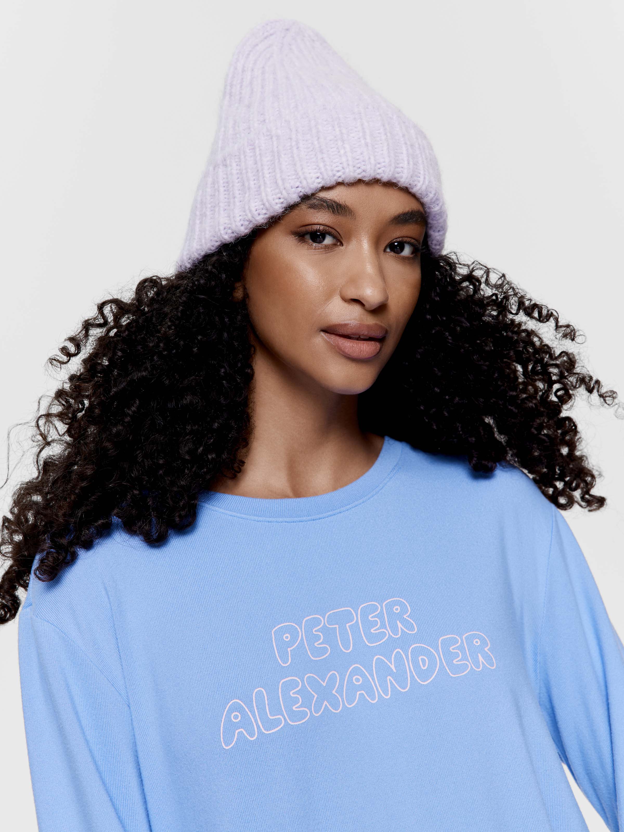 Blue Branded Plush Sweater