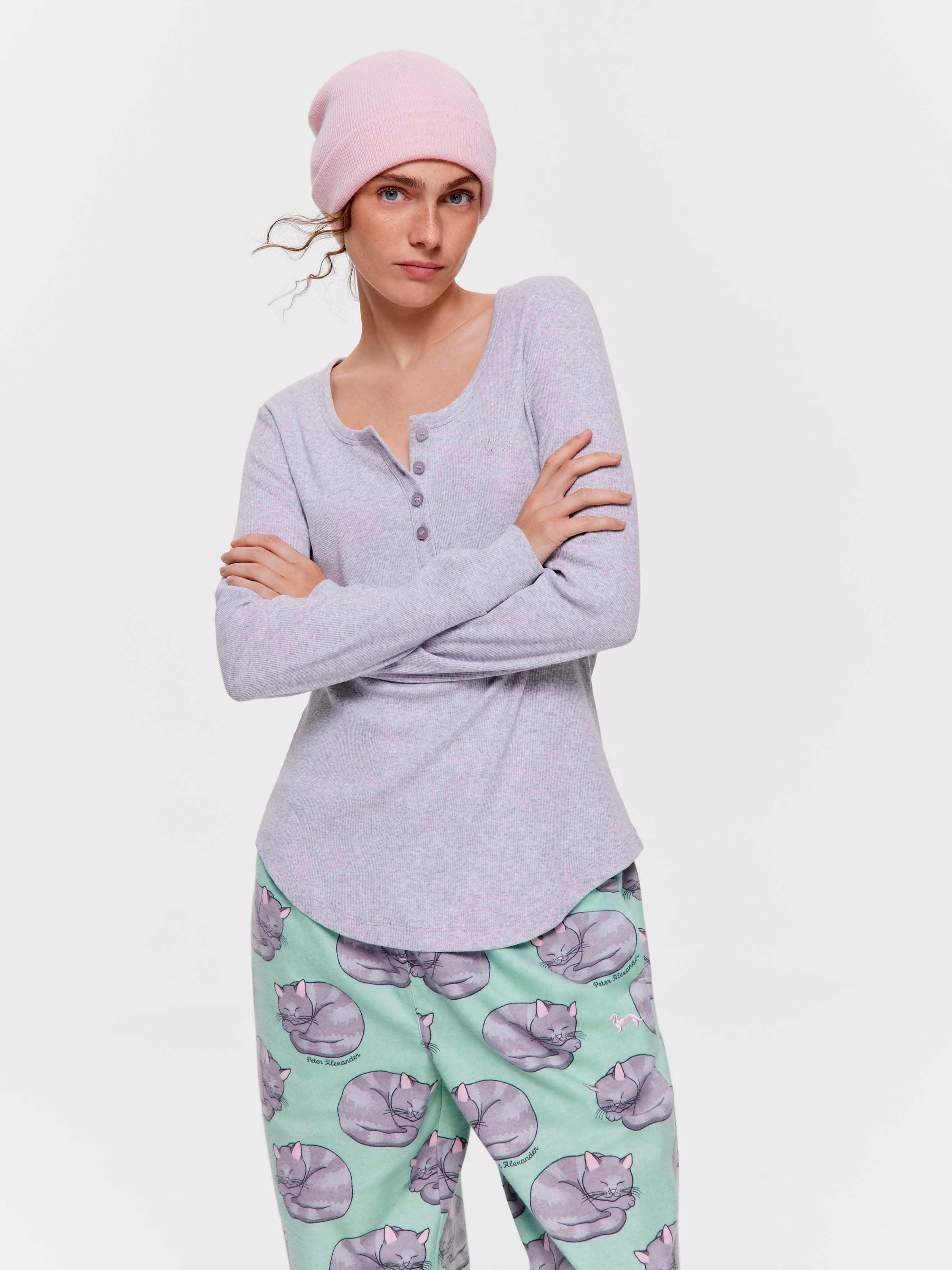 Classic Rib Henley Long Sleeve Top