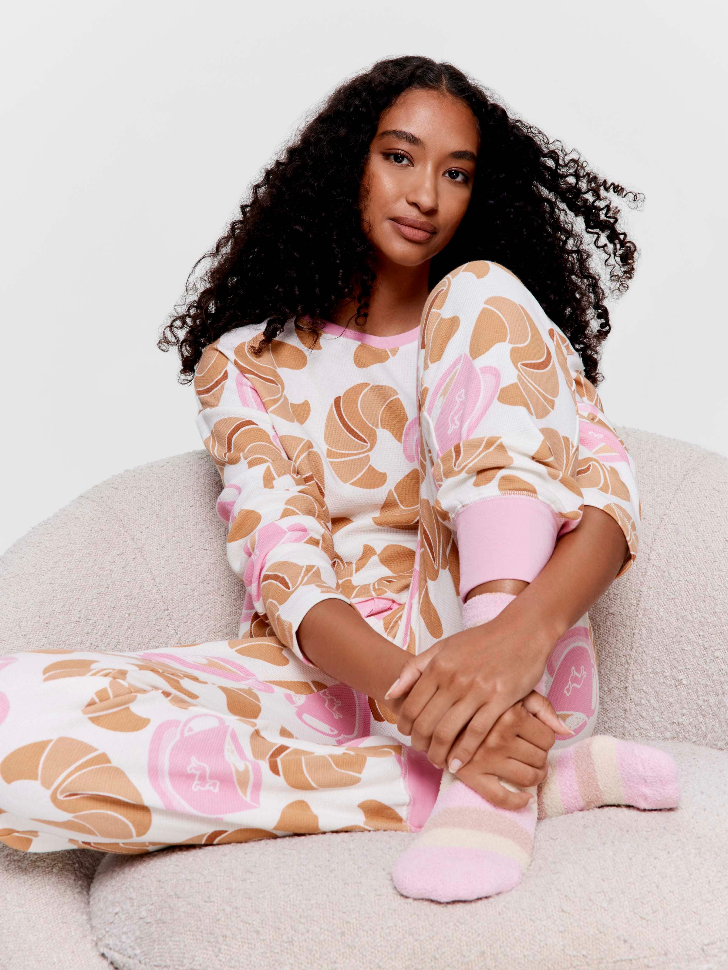Croissant Waffle Long Pj Set