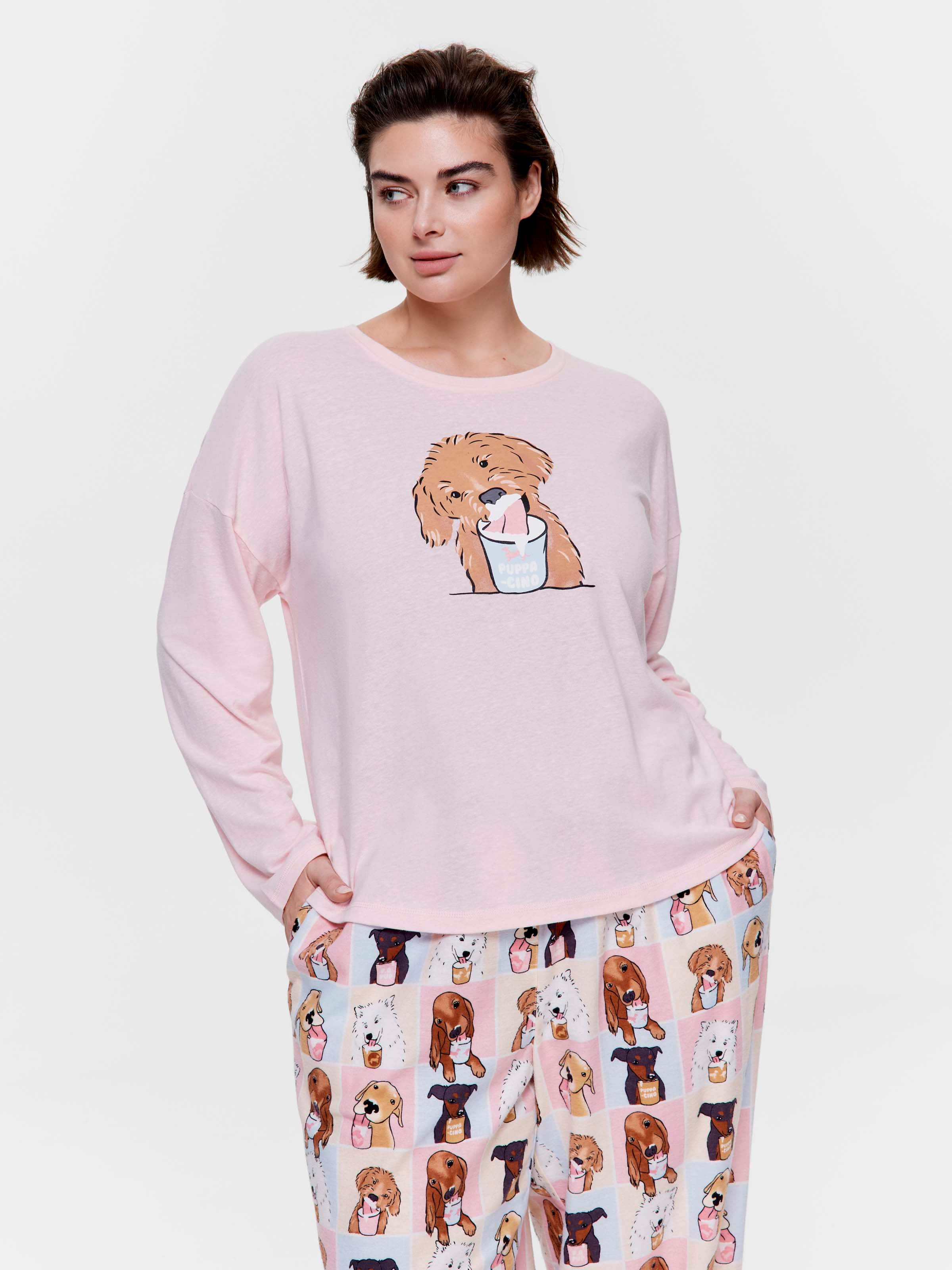 P.A. Plus Puppuccino Oversized Long Sleeve Top