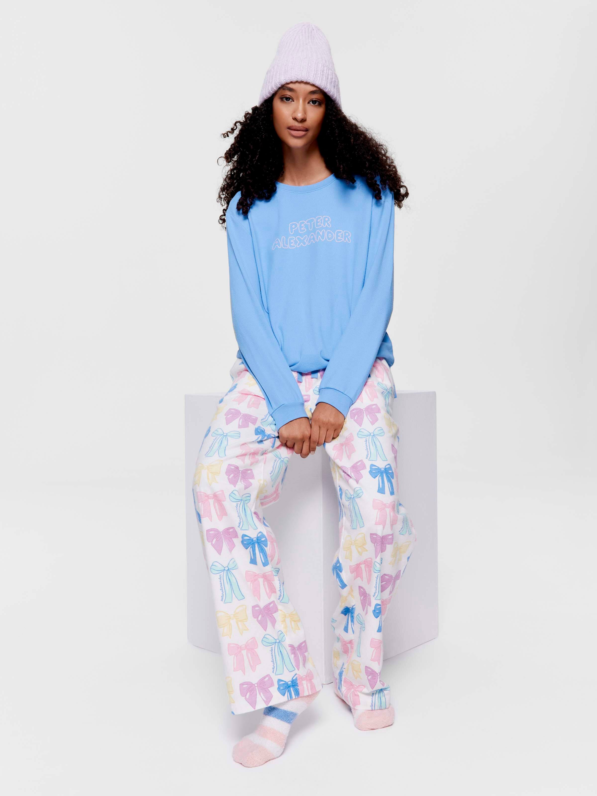 Pastel Bows 100% Cotton Flannelette Classic Pj Pant