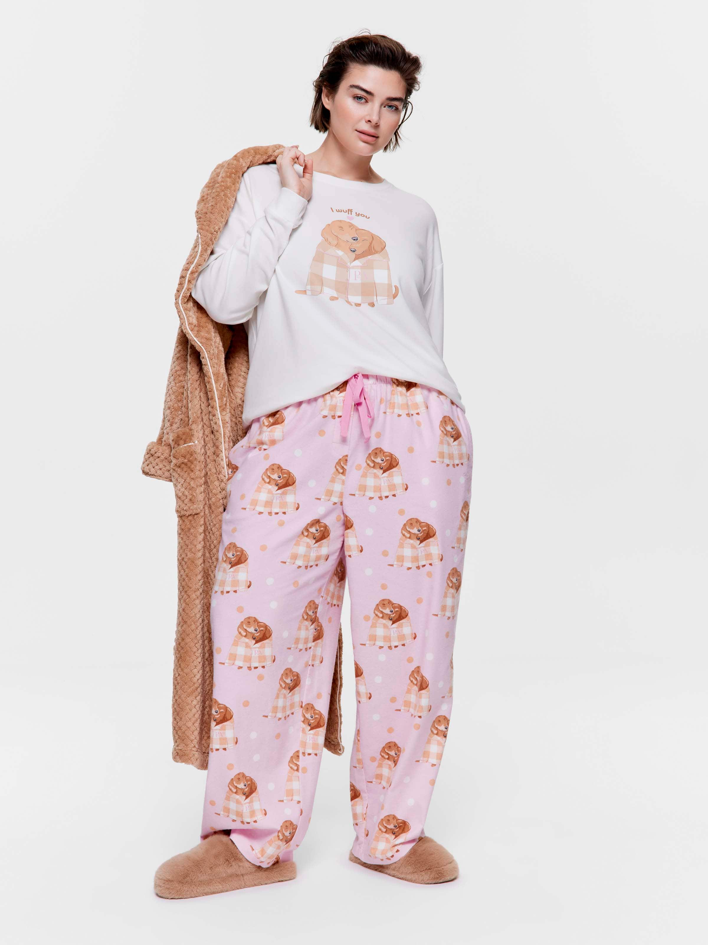 P.A. Plus Cuddling Penny 100% Cotton Flannelette Classic Pj Pant