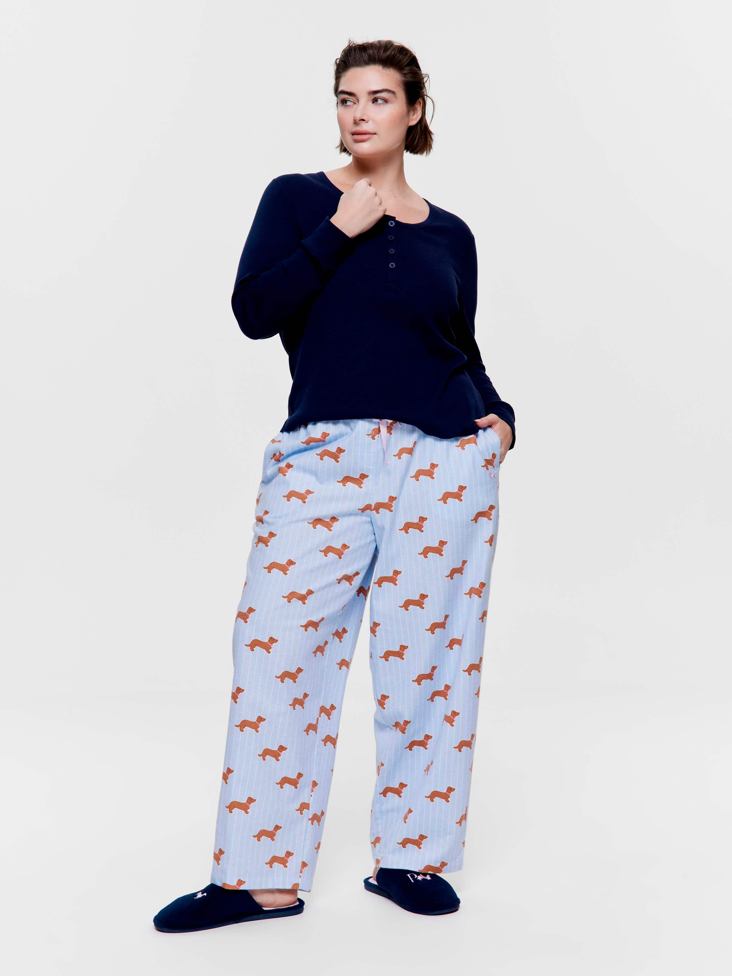 P.A. Plus Penny Stripe 100% Cotton Flannelette Classic Pj Pant
