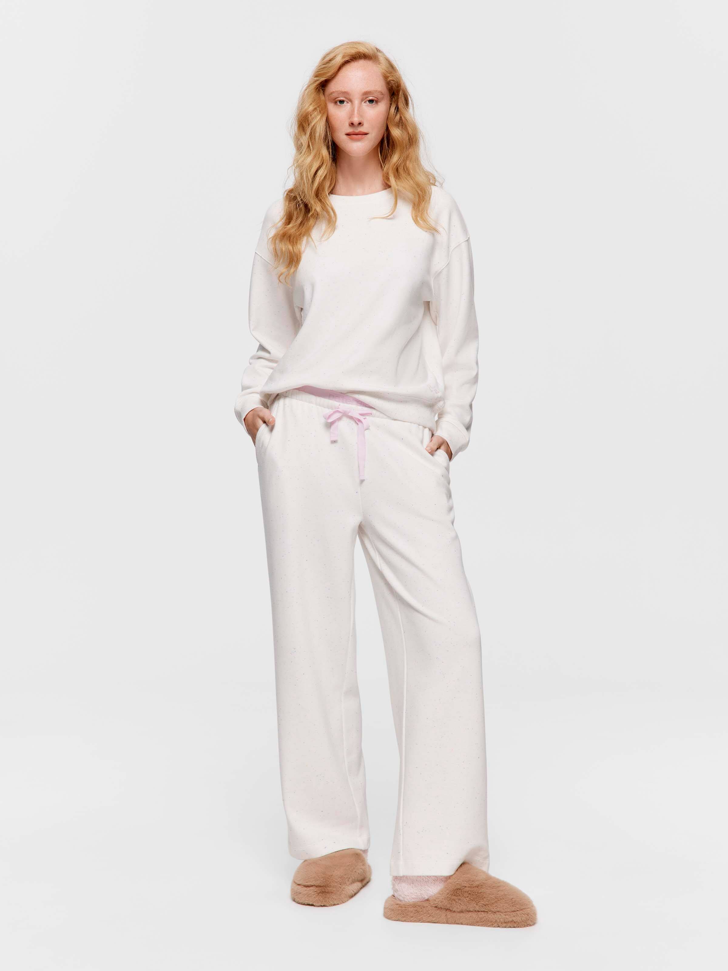 Speckle Fleece Wide Leg Pj Pant