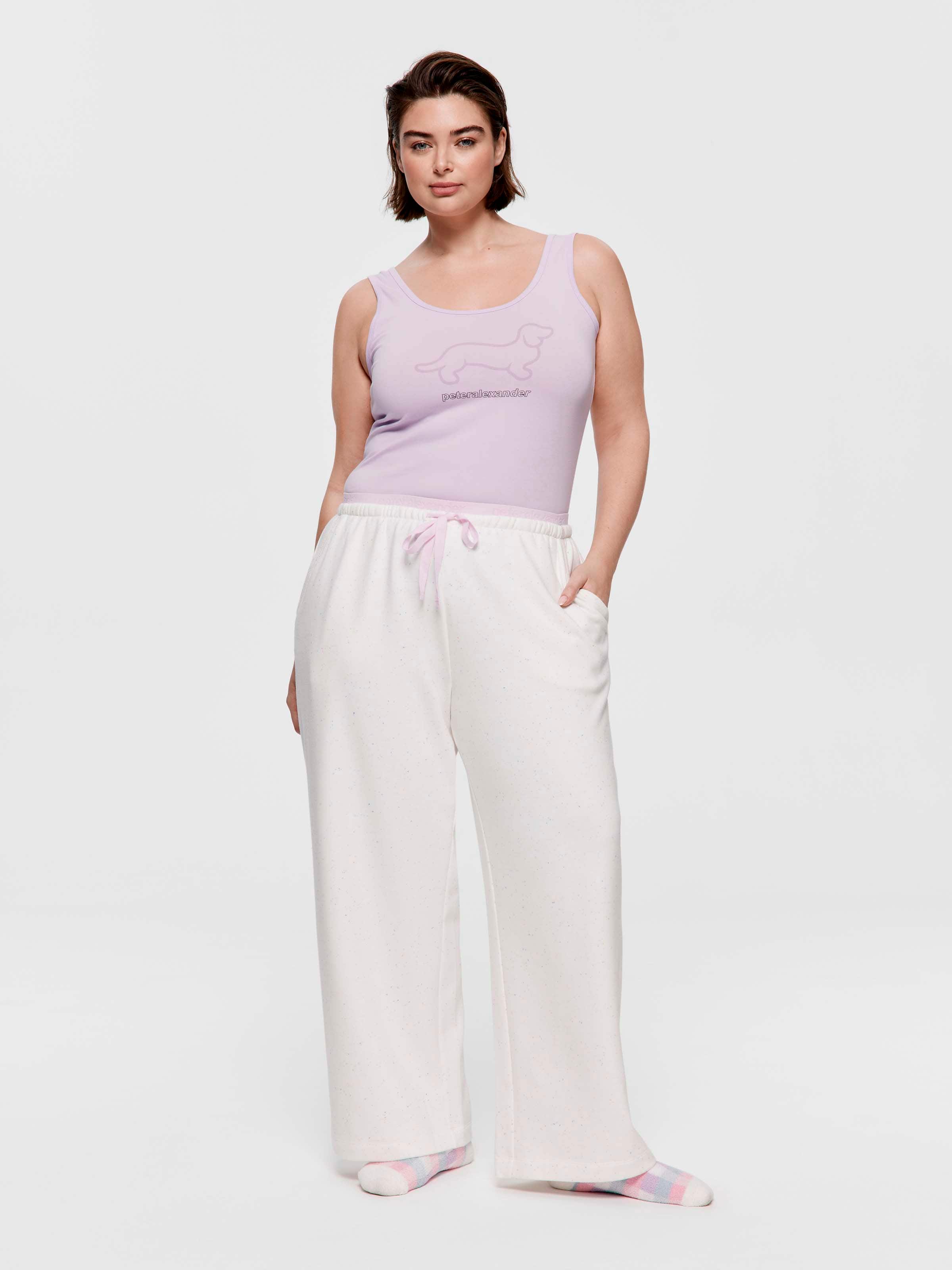P.A. Plus Speckle Fleece Wide Leg Pj Pant
