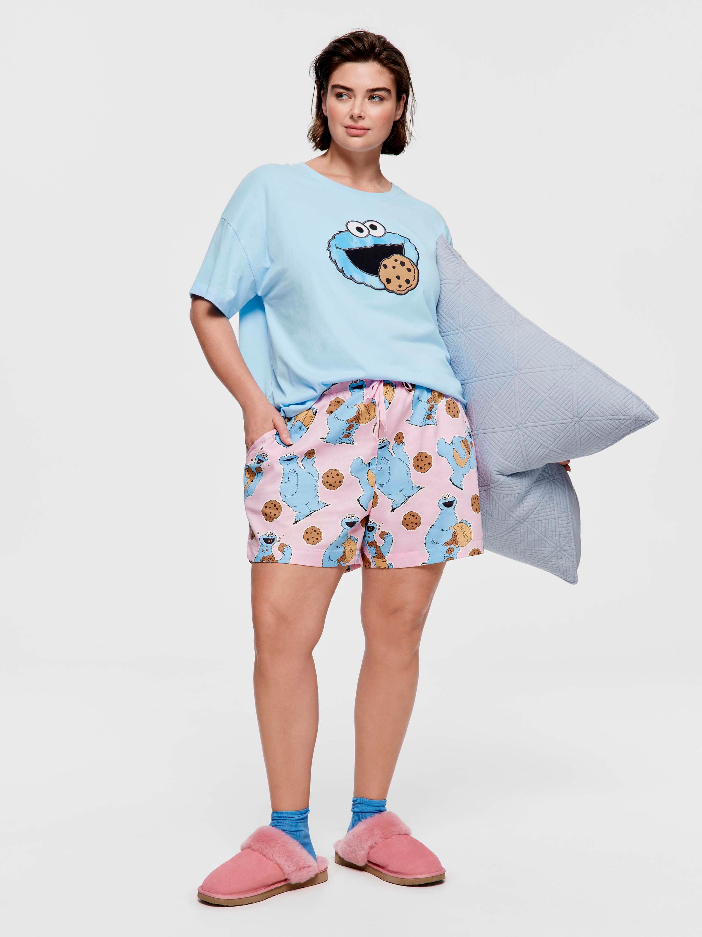 P.A. Plus Cookie Monster 100% Cotton Gerri Short