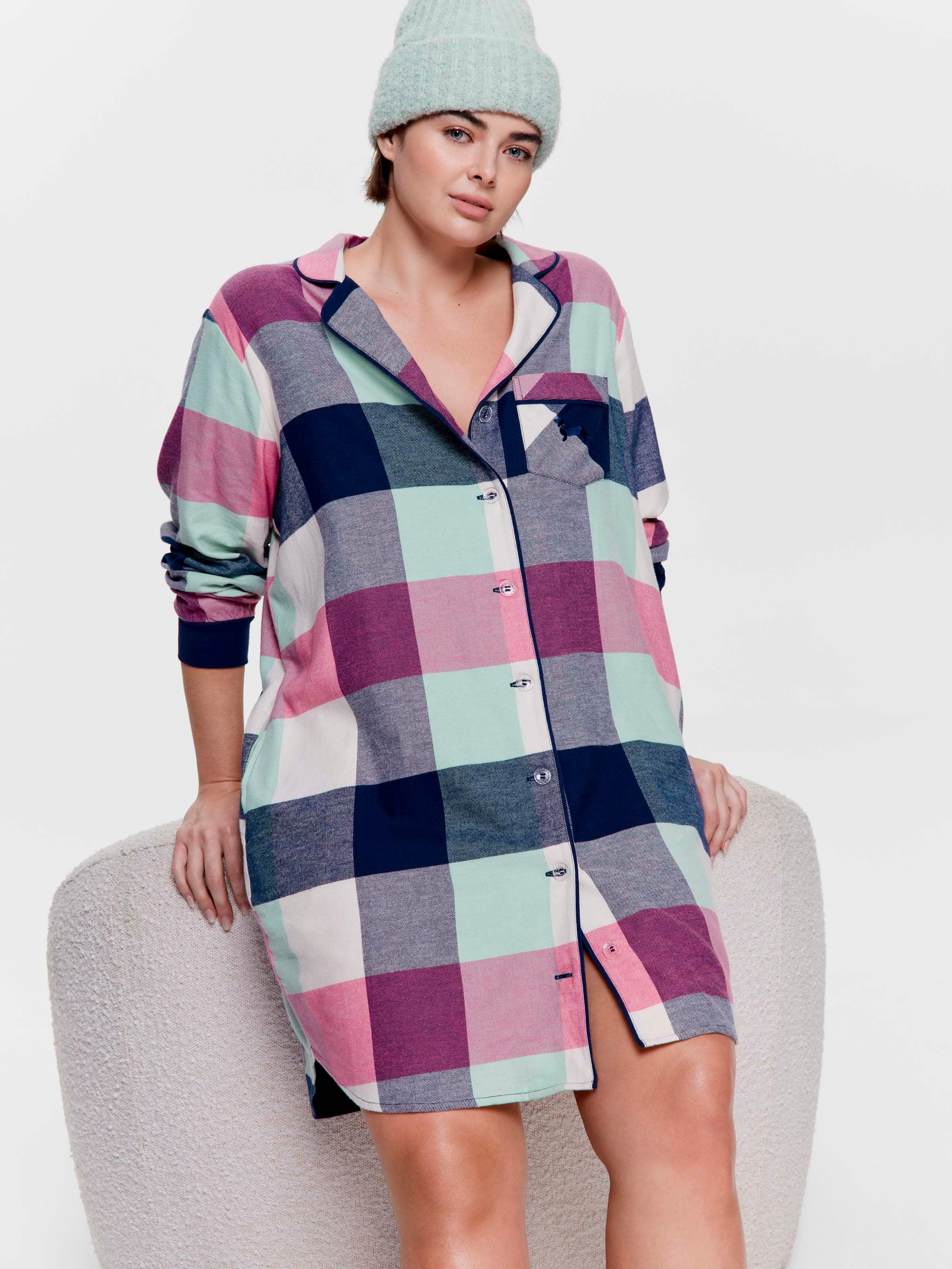 P.A. Plus Buffalo Check 100% Cotton Flannelette Nightshirt