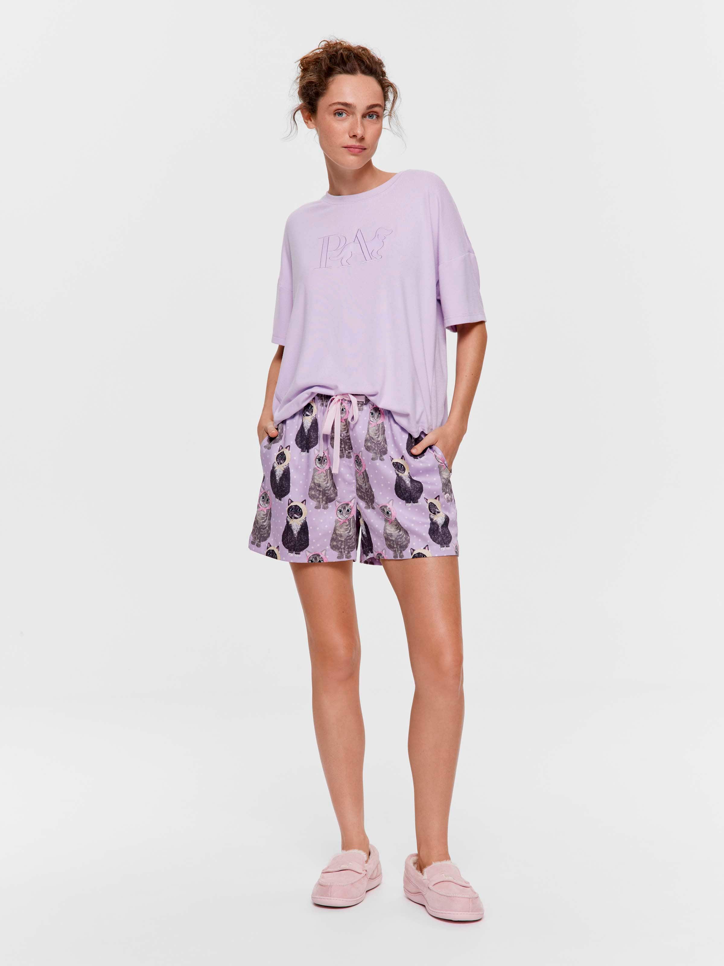 Babushka Cat 100% Cotton Relaxed Mid Short