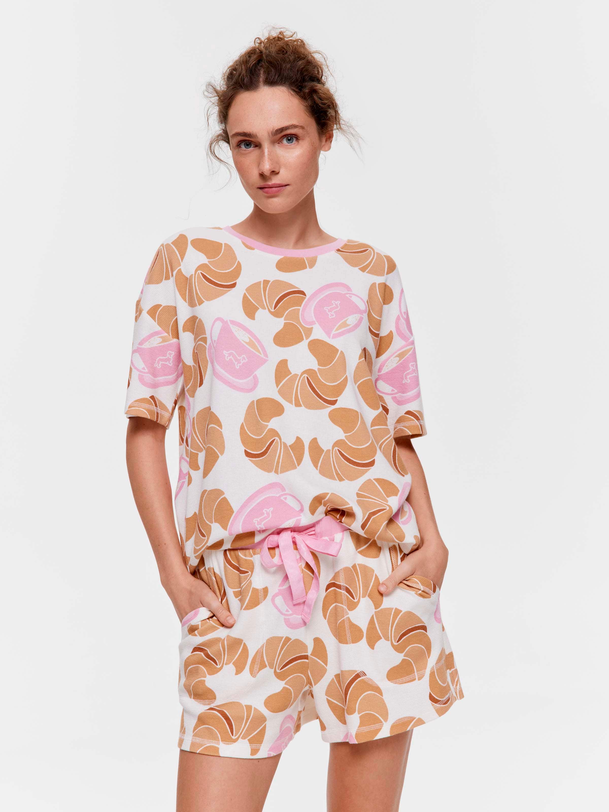 Croissant Waffle Shortie Pj Set