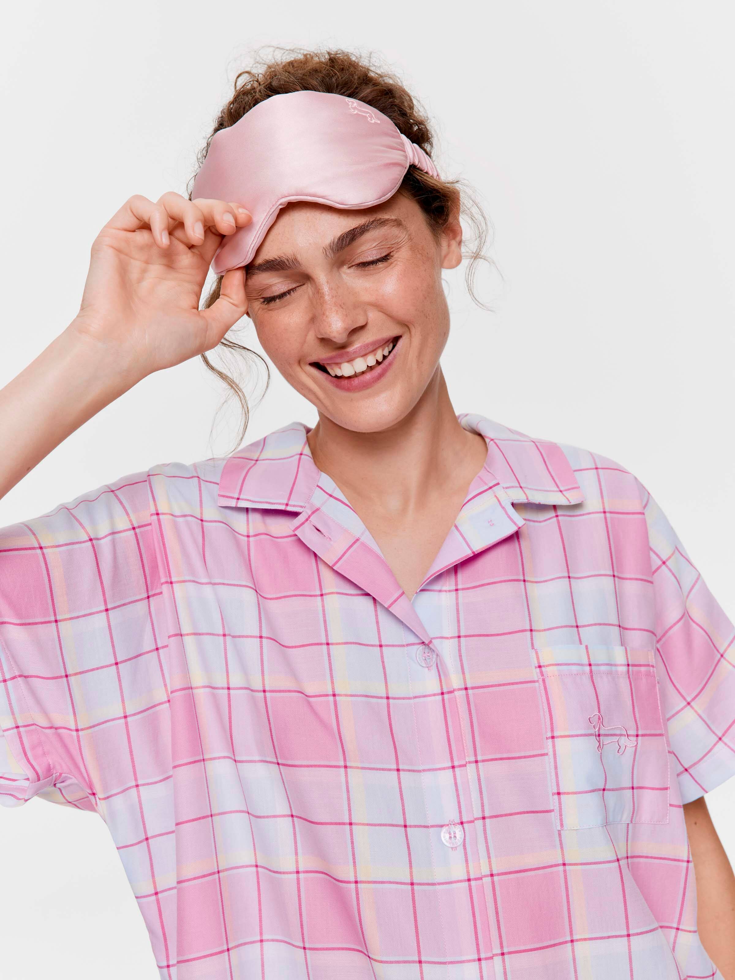 Pink Pastel Check 100% Cotton Boyfriend Nightshirt