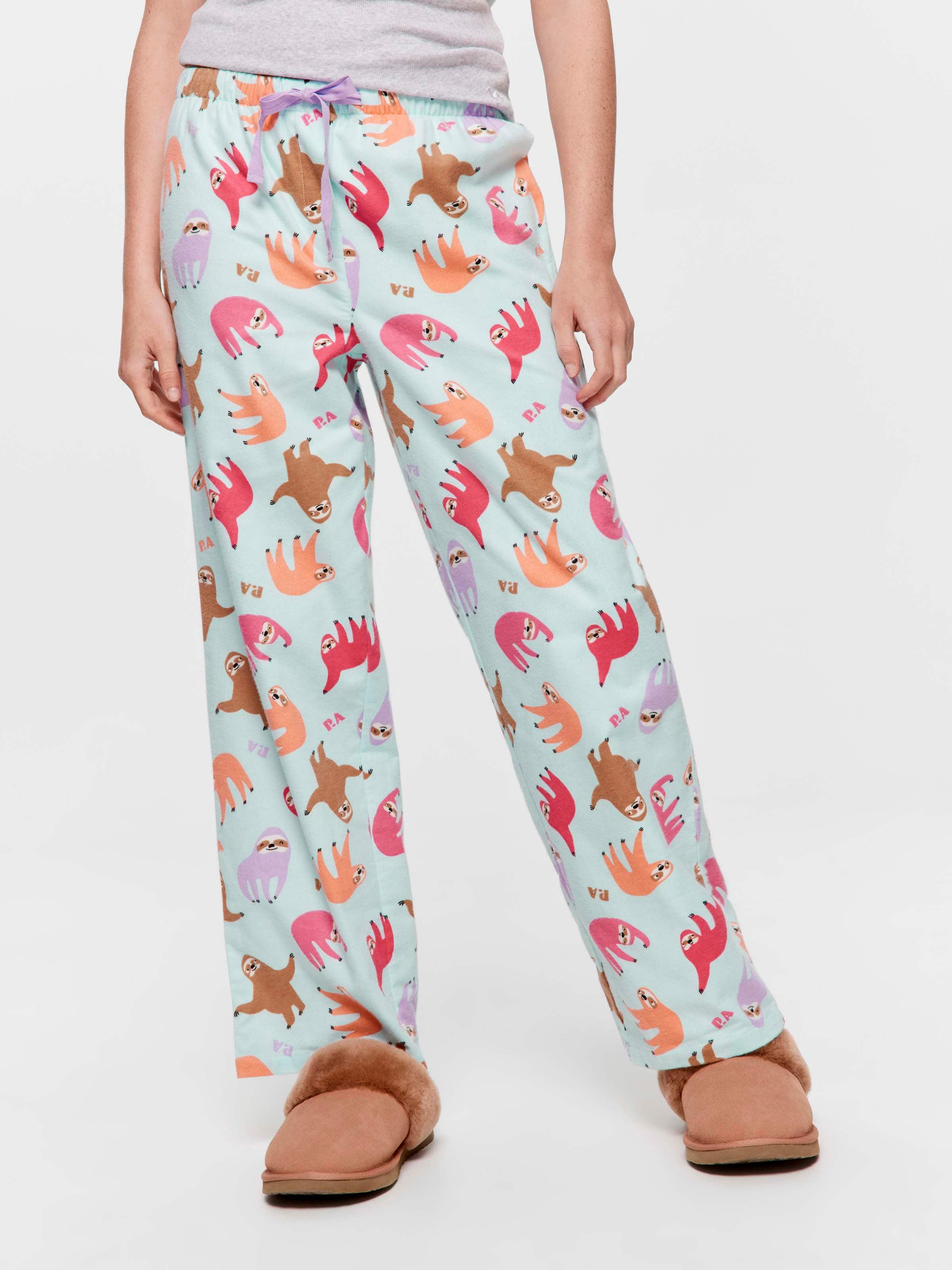 Mint Sloths 100% Cotton Flannelette Classic Pj Pant