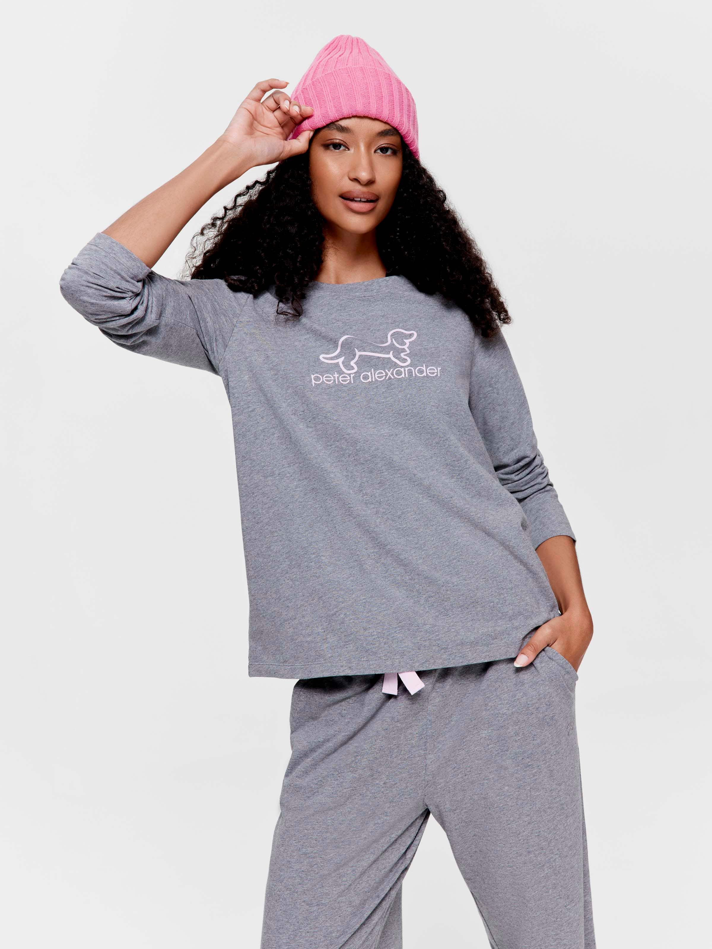 Charcoal Marle Long Sleeve Top