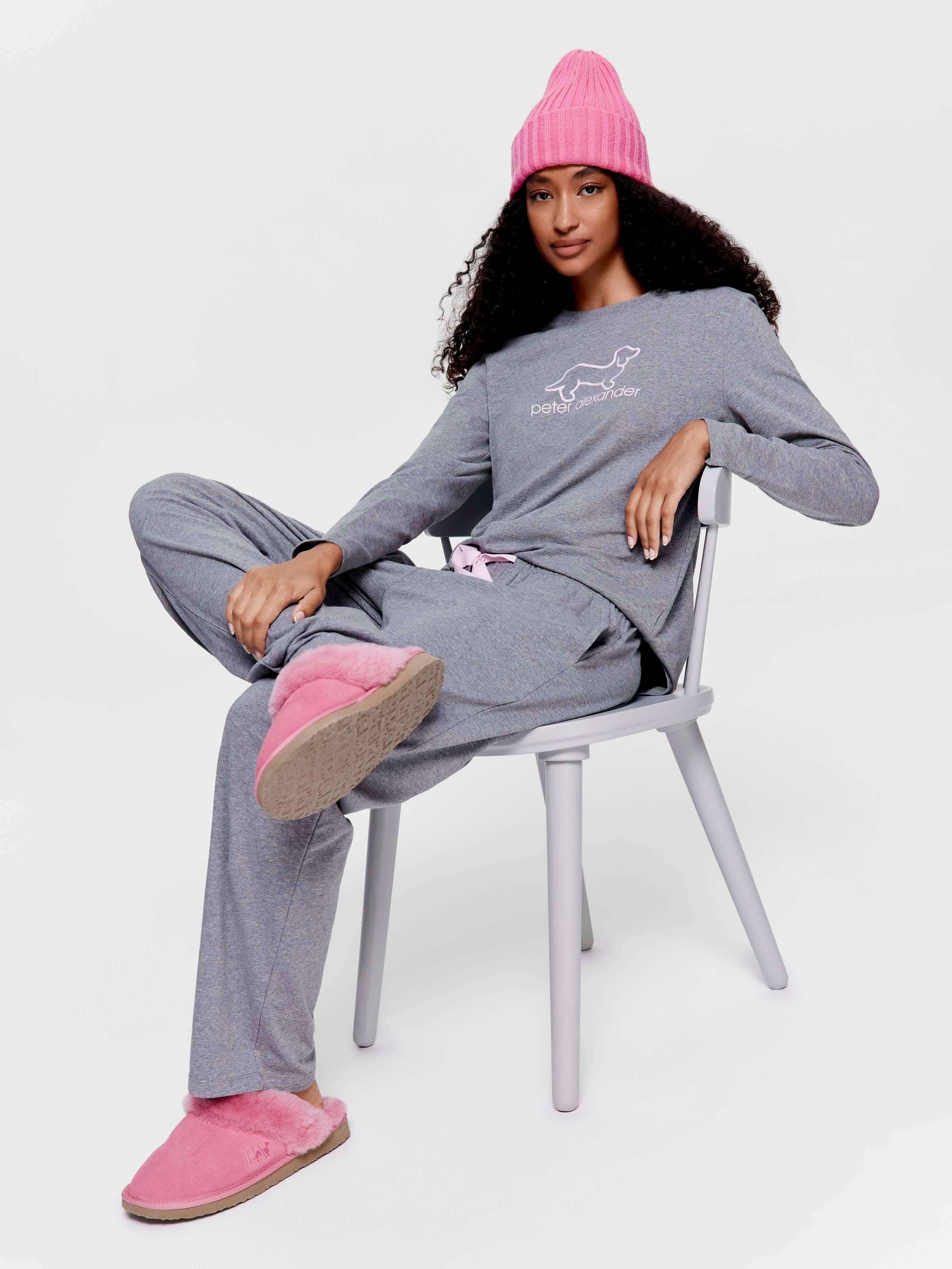 Charcoal Marle Tapered Pj Pant