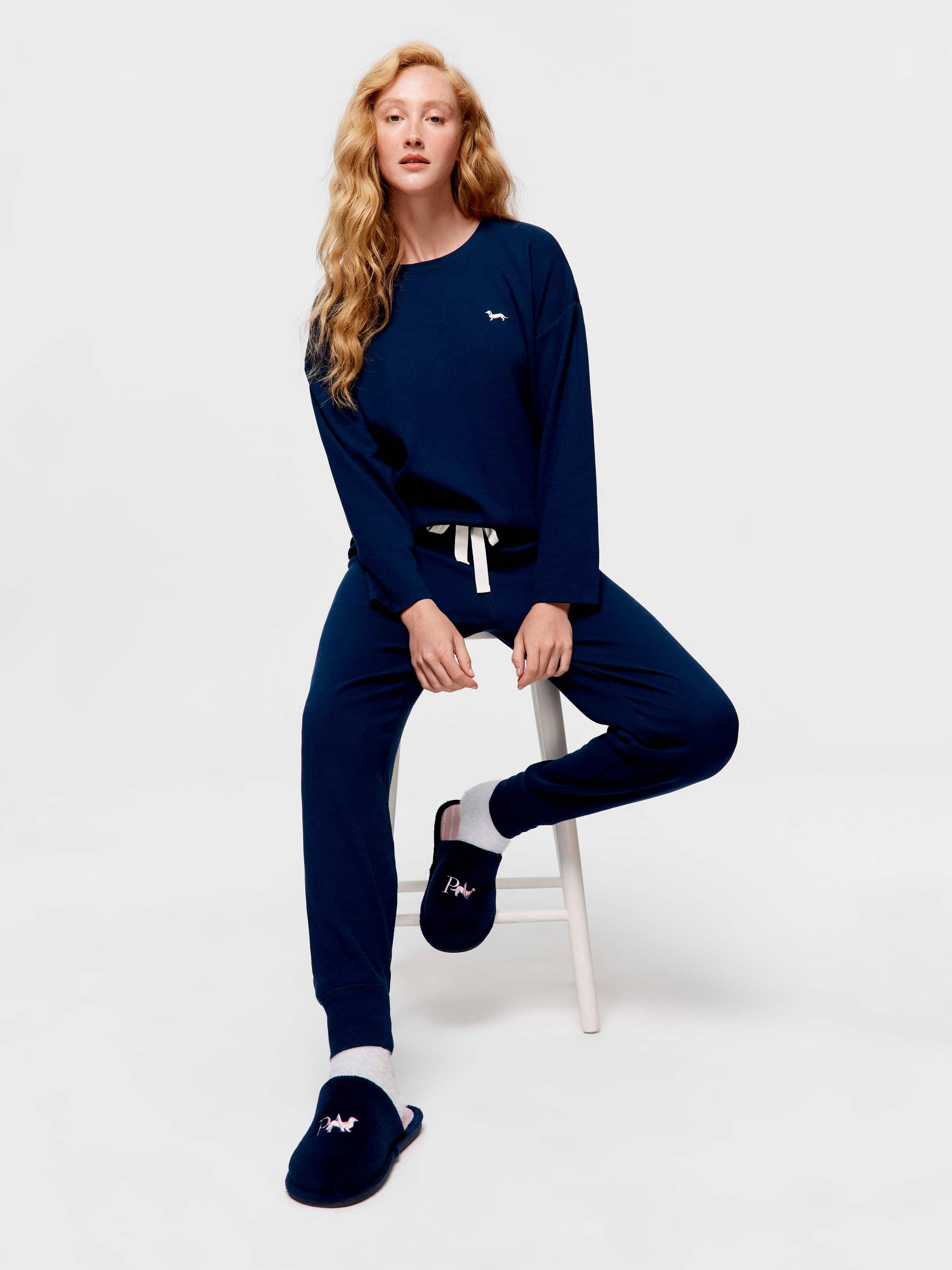 Navy Waffle Easy Pj Pant
