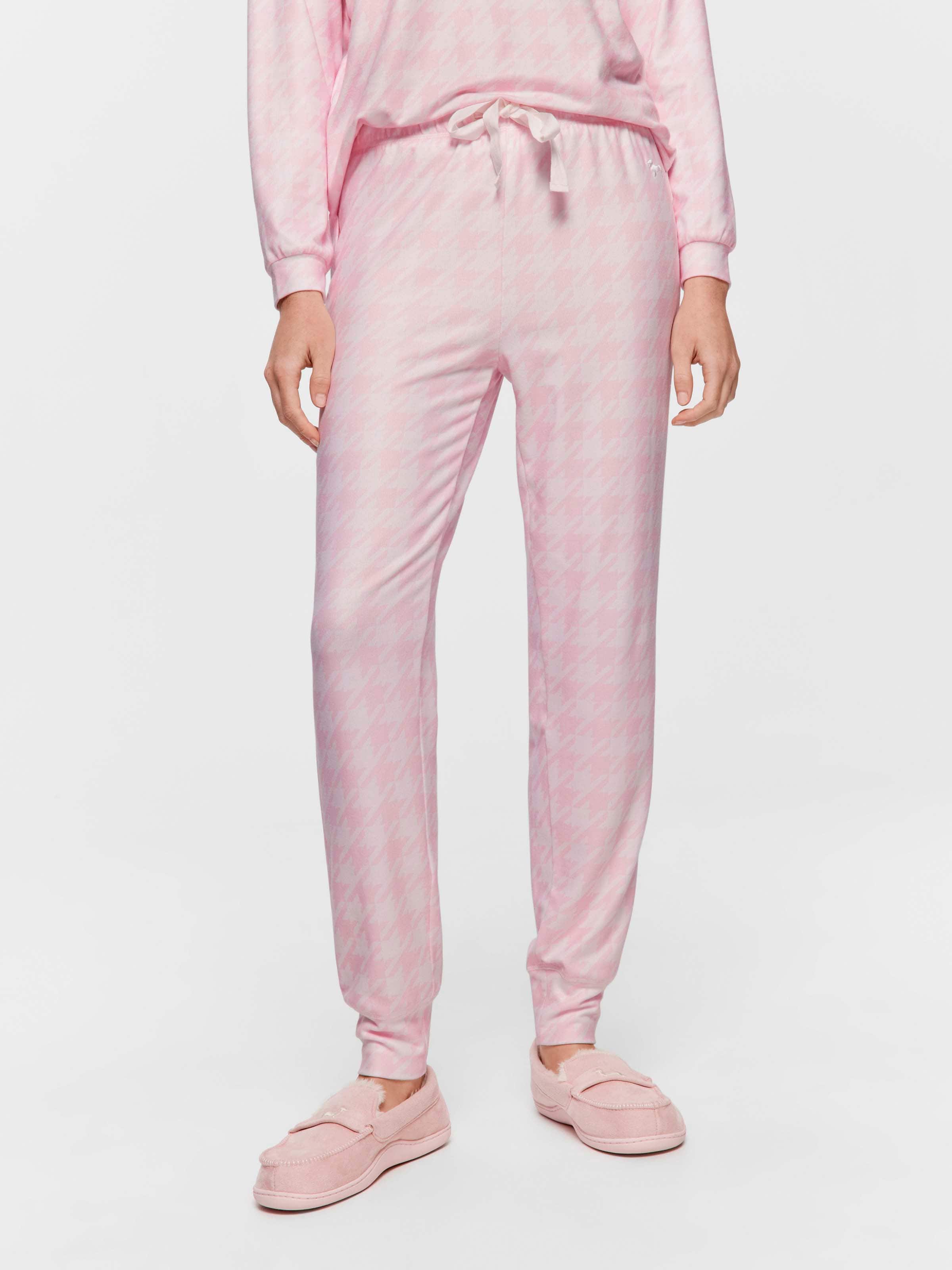 Houndstooth Plush Easy Pj Pant