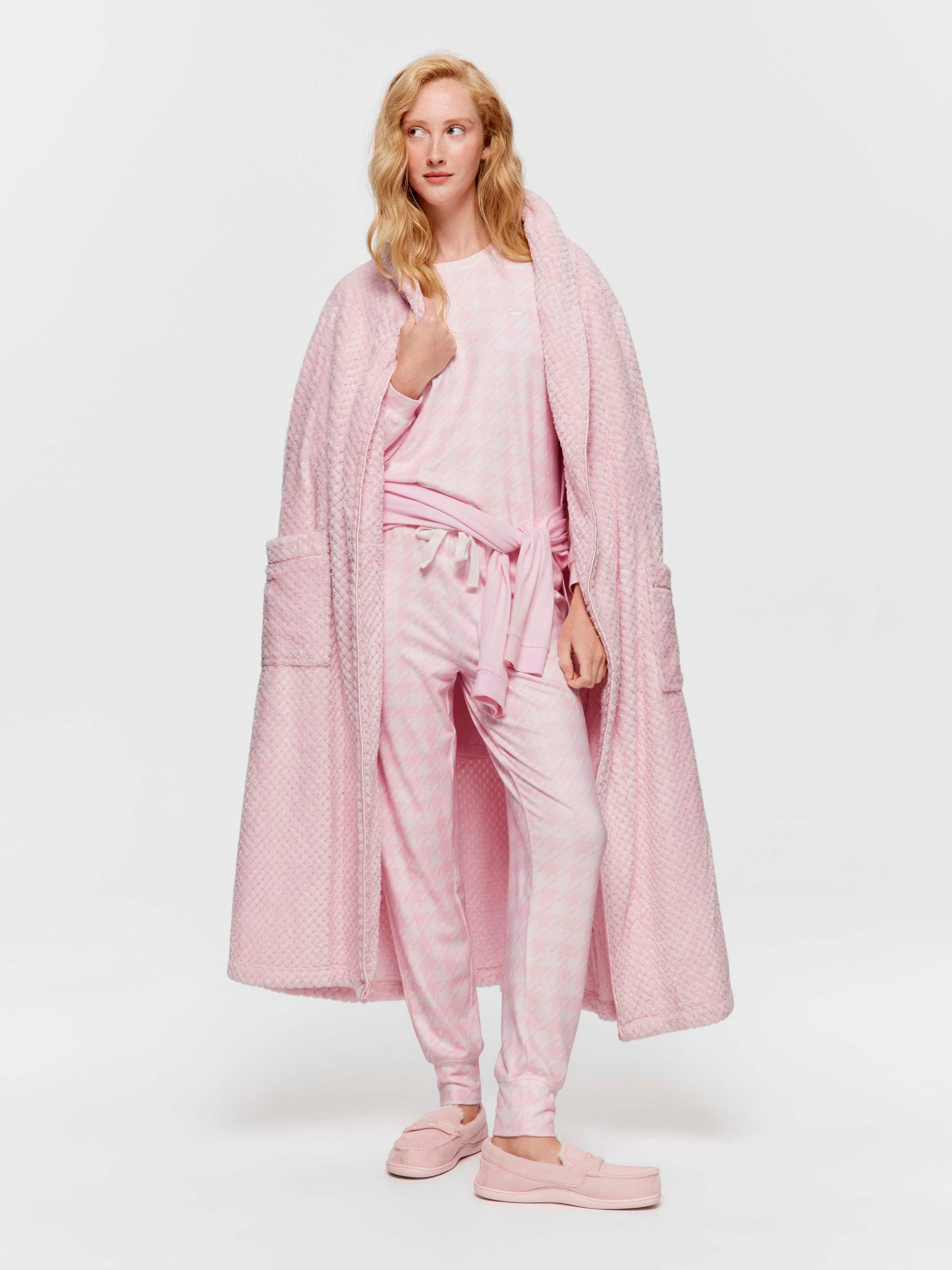 Houndstooth Plush Easy Pj Pant