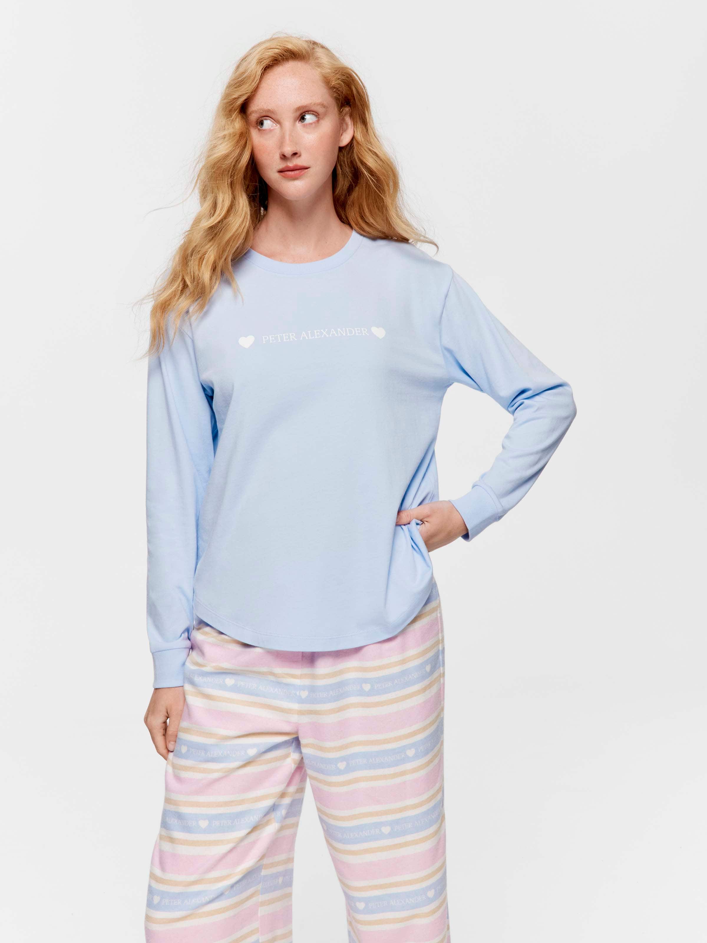 Pa Branded Blue 100% Cotton Long Sleeve Top