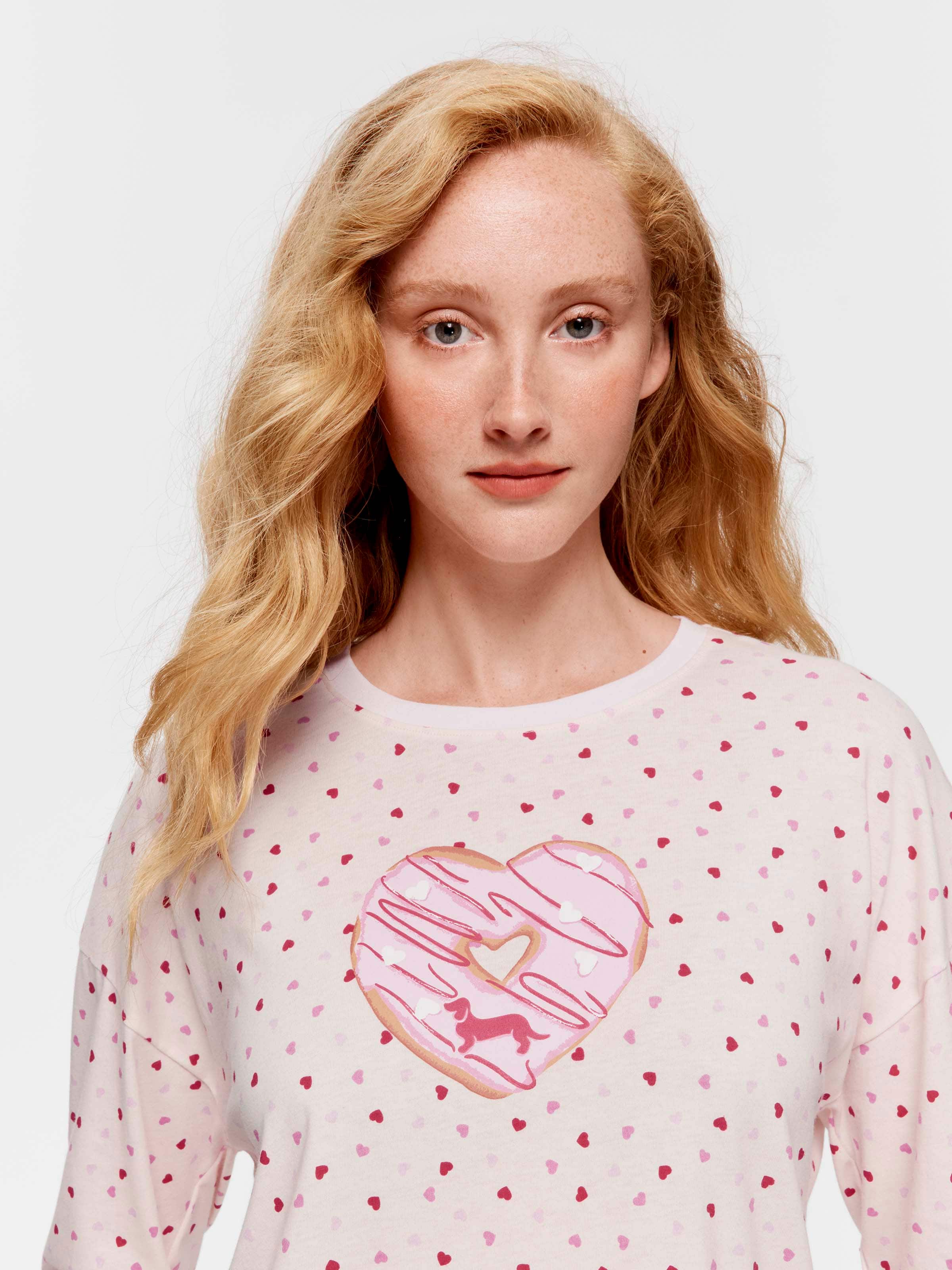 Doughnut Heart 100% Cotton Long Sleeve Top