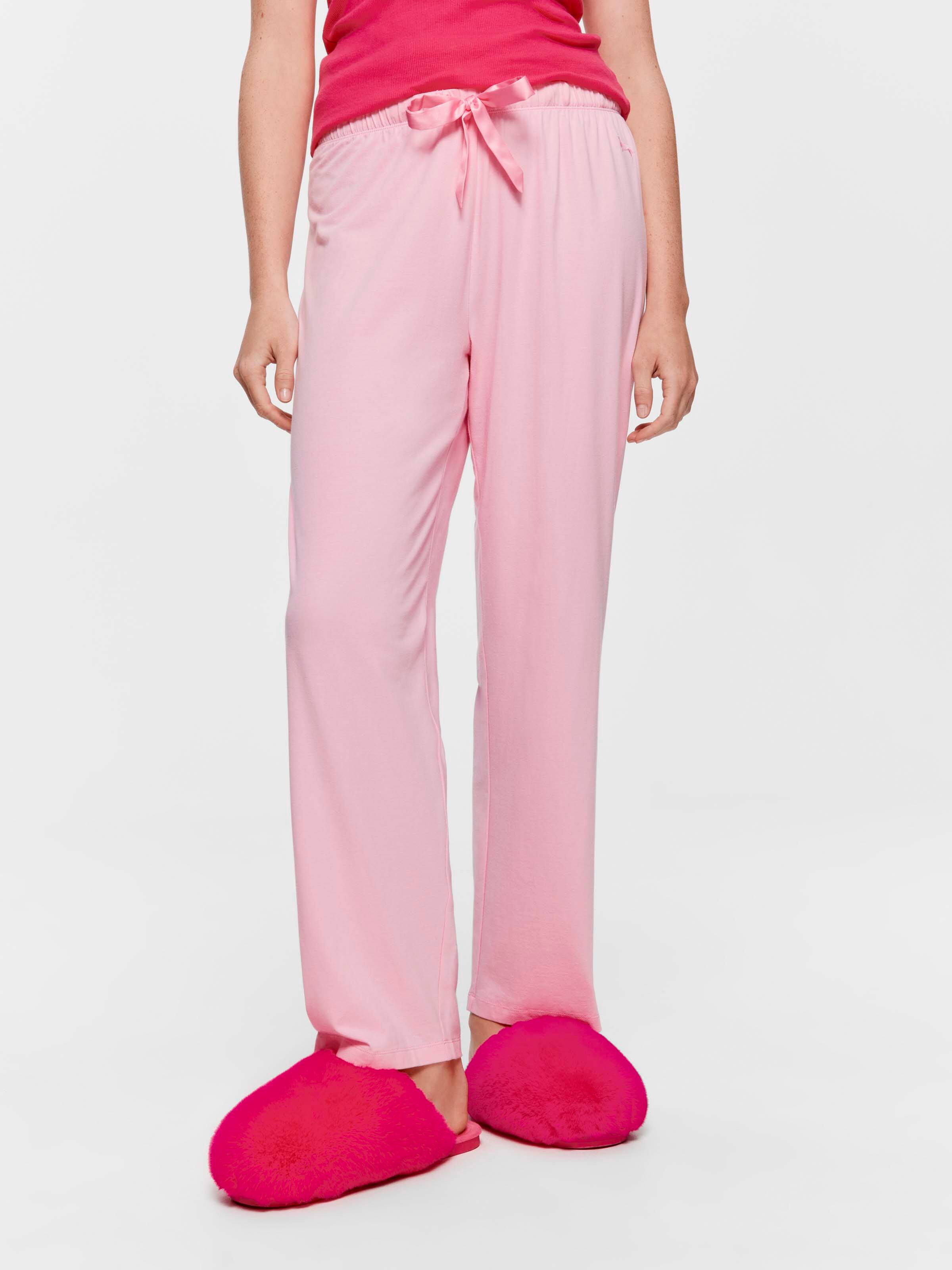 Solid Pink Tapered Pj Pant
